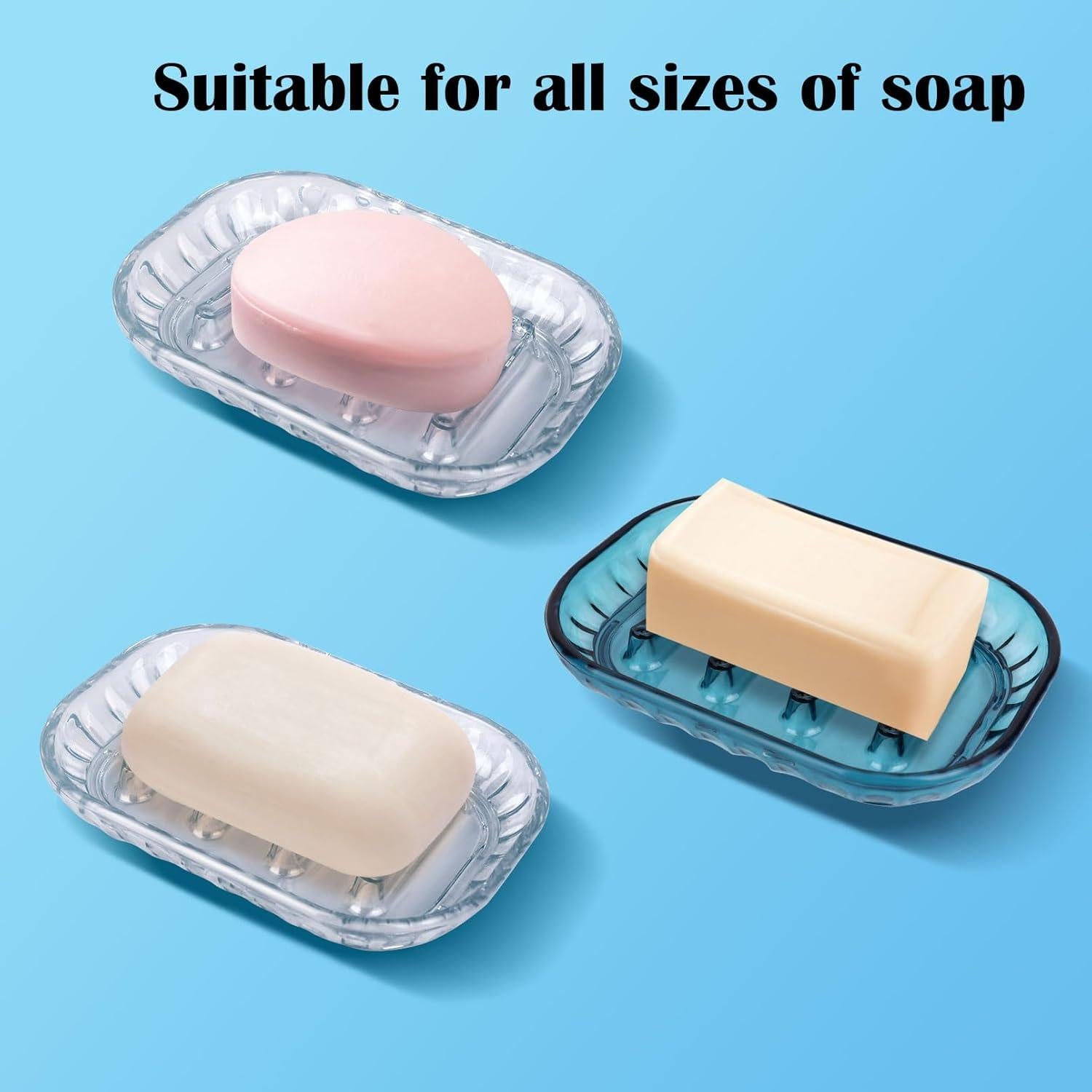 Soporte para Jabón AMUONTY - Paquete de 2, Transparente