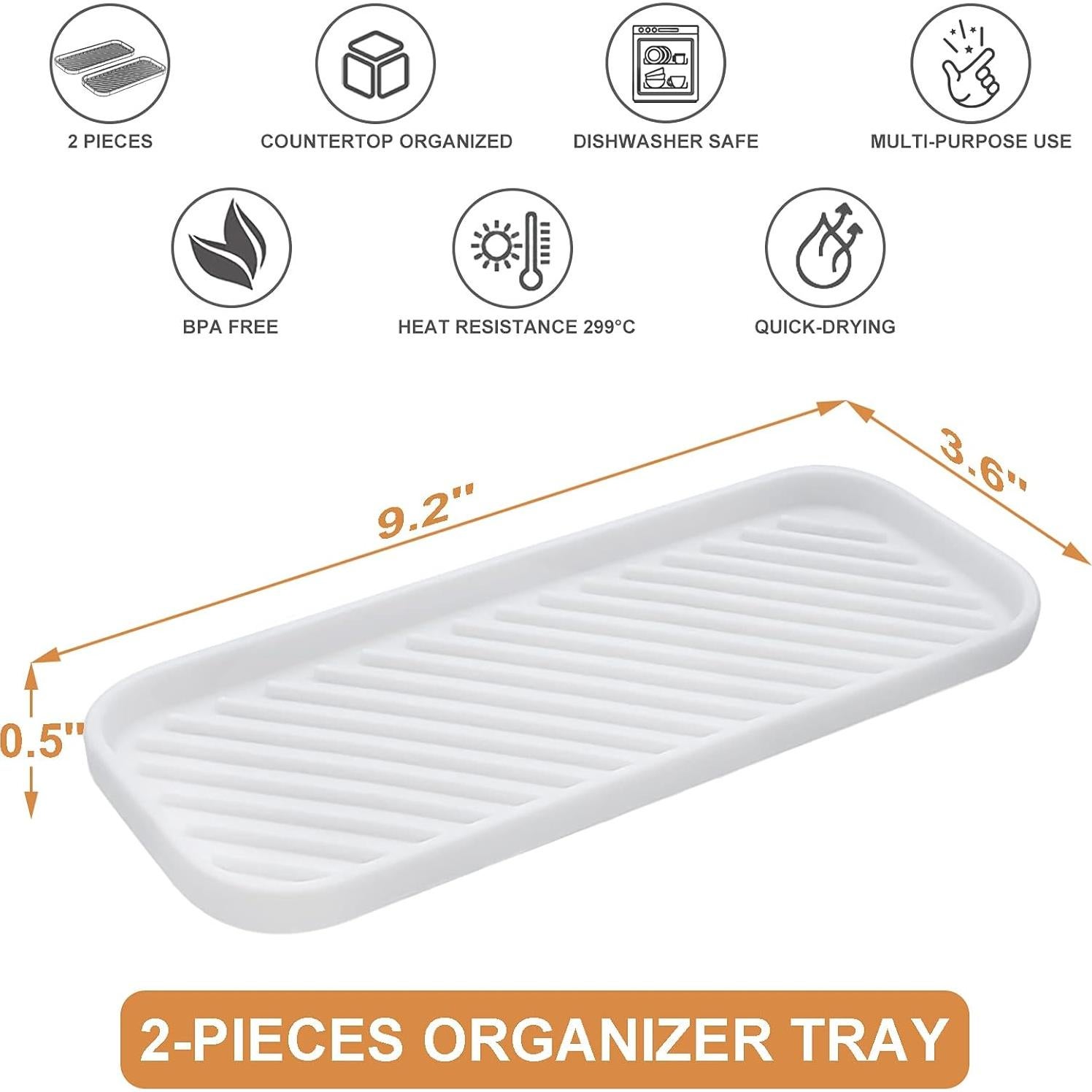 Bandeja Organizadora de Silicona HvOvMvE - 2 Piezas Blanco