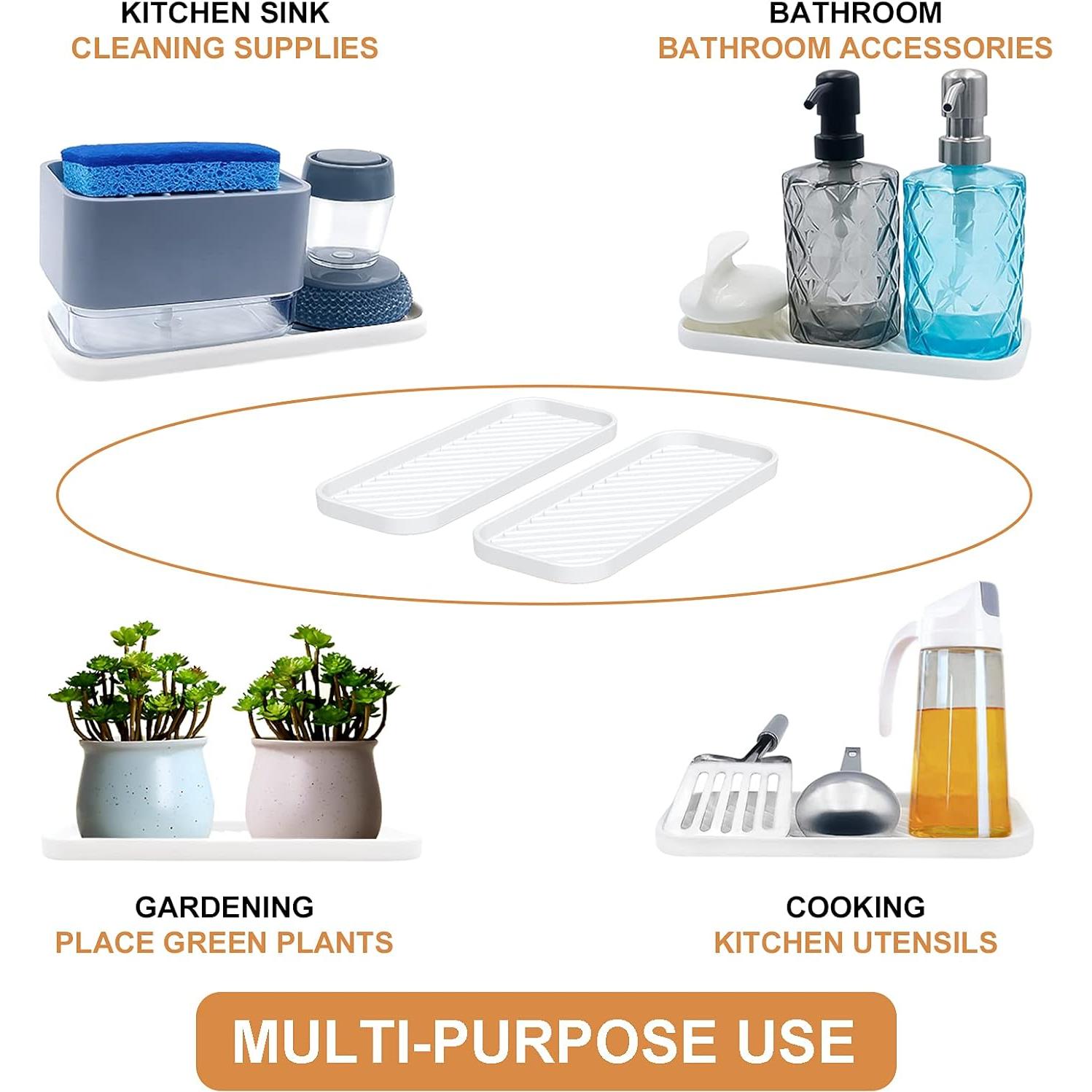 Bandeja Organizadora de Silicona HvOvMvE - 2 Piezas Blanco