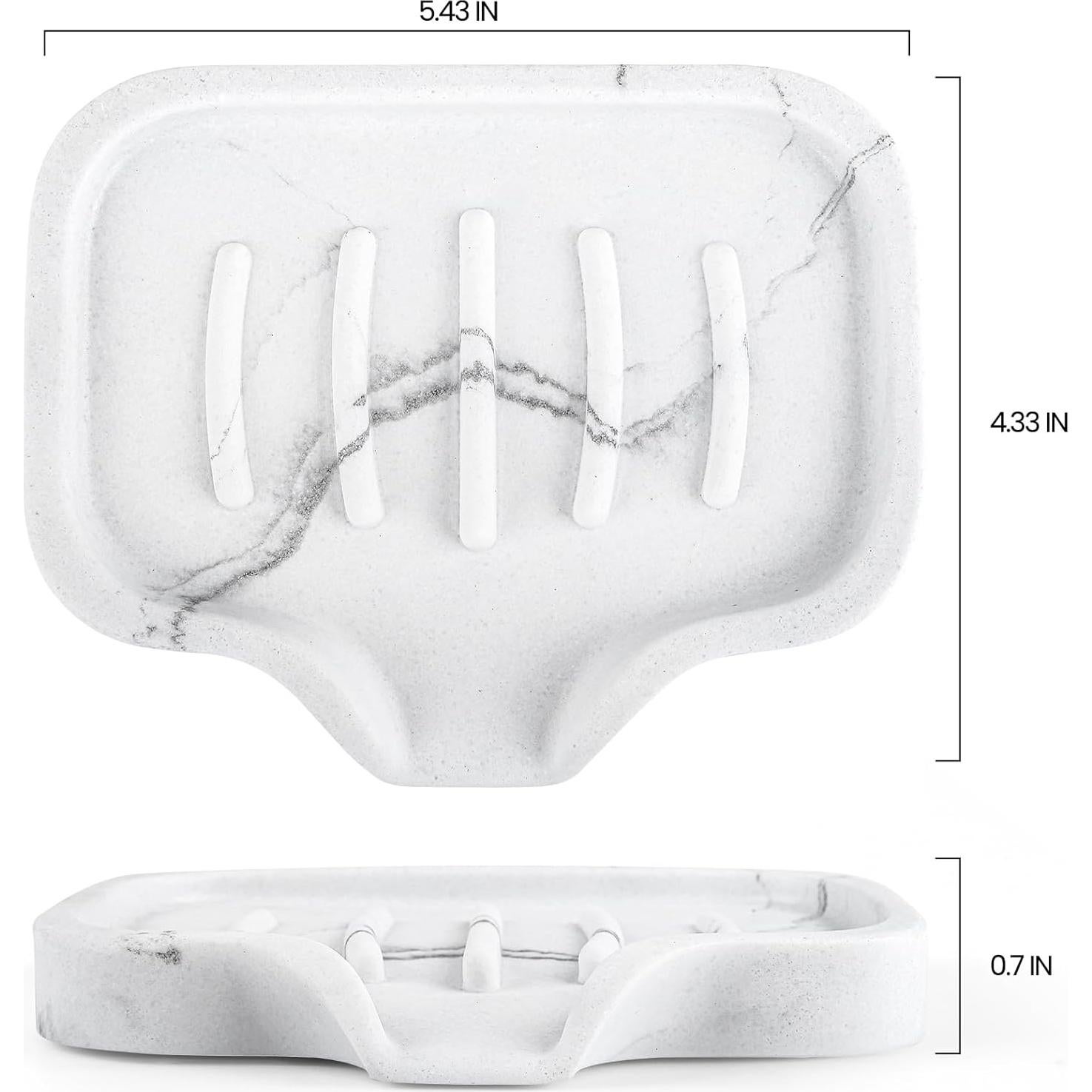Jabonera Autodrenante AUGFRYZIAN Blanco Resina 13.5x11.4cm