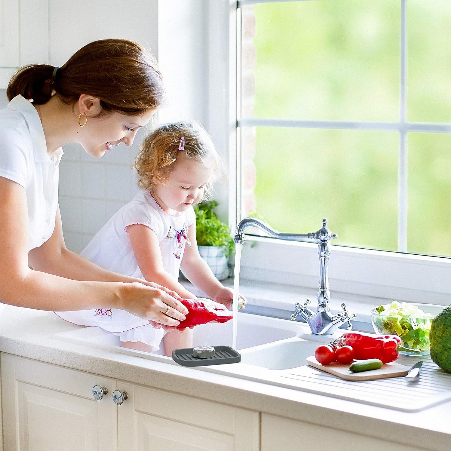 Soporte de Esponja de Silicona ZAPPOWARE Gris - 2 Piezas 15x11 cm