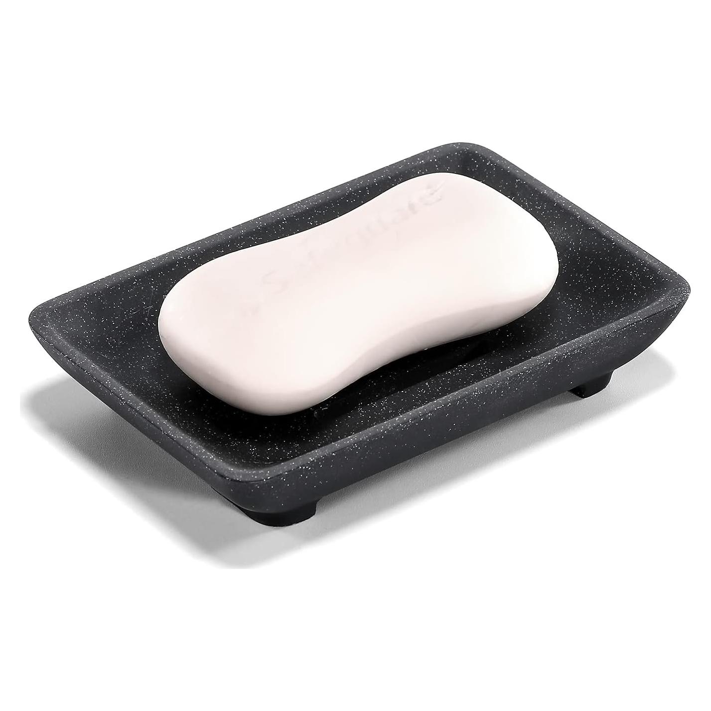 Soporte de Jabón con Drenaje Automático Aimou Negro 12.7x7.6 cm