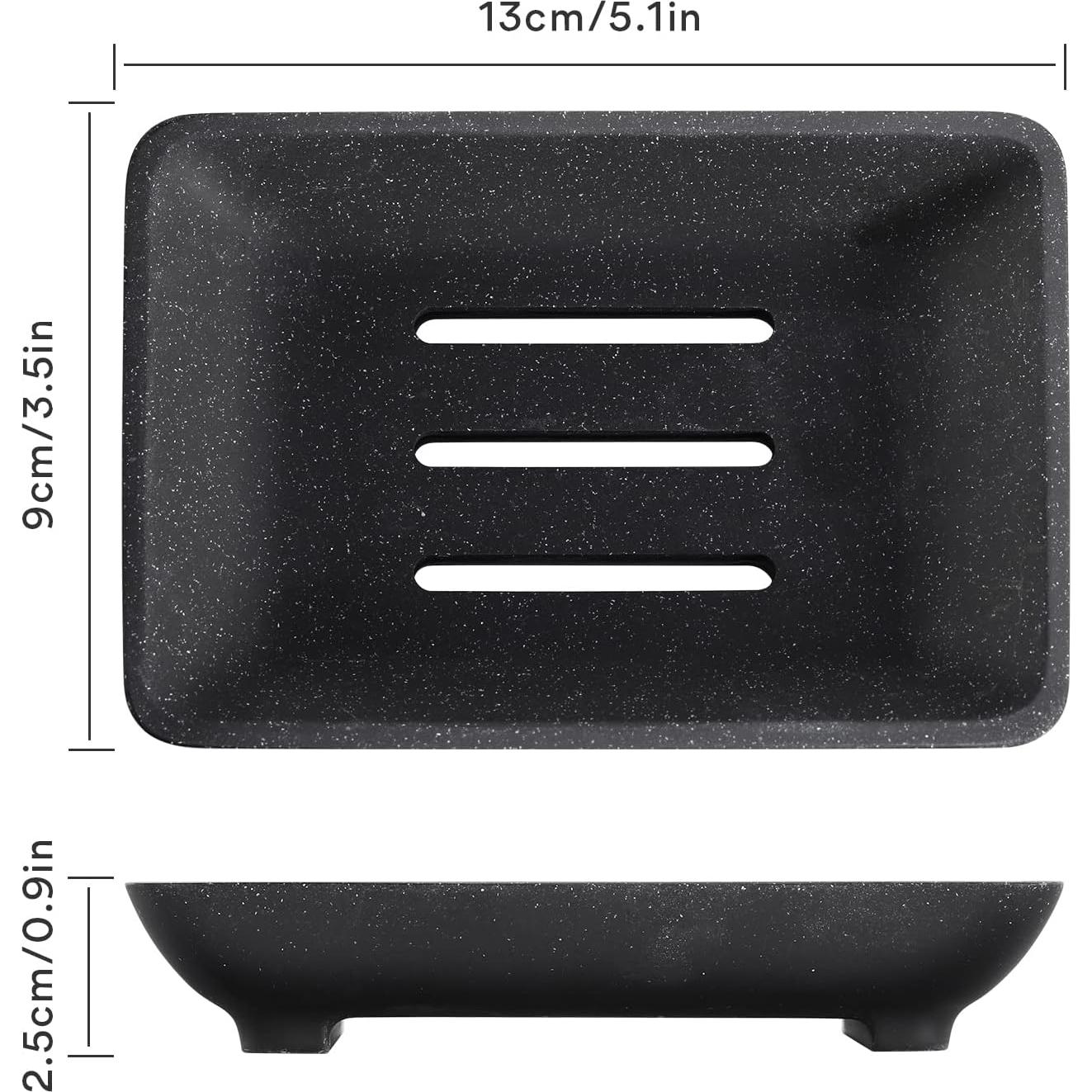 Soporte de Jabón con Drenaje Automático Aimou Negro 12.7x7.6 cm