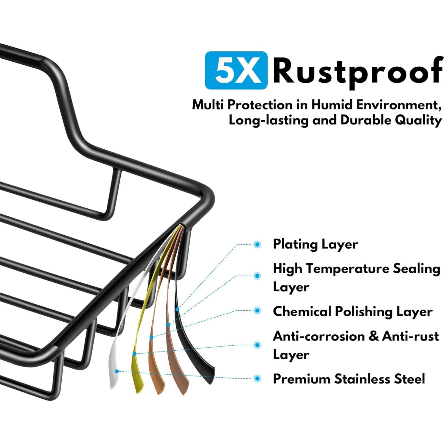 Soporte para Jabón Rainspire Negro Acero Inoxidable 304
