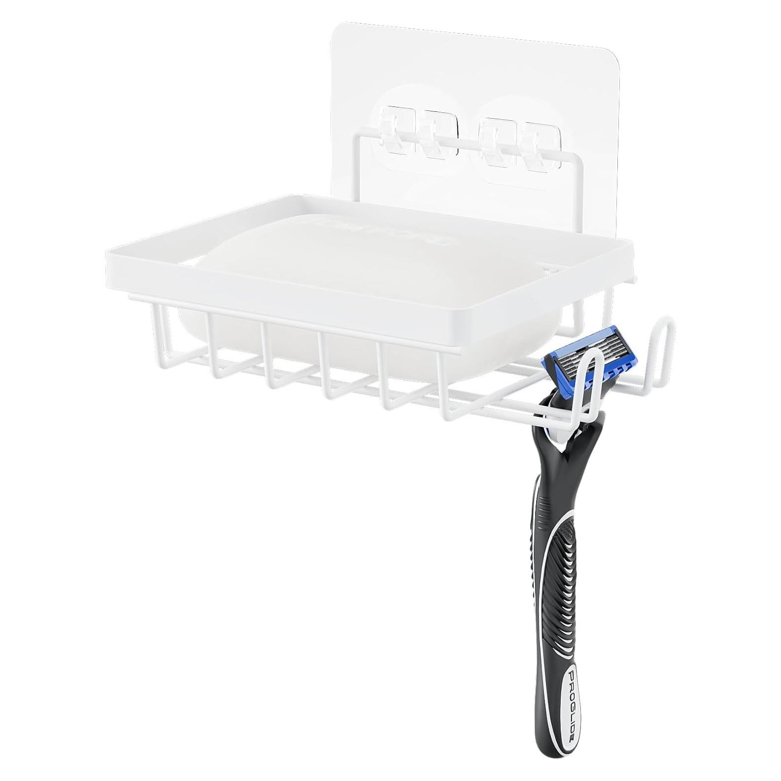 Soporte de Jabón de Pared Oasiteege Blanco con Drenaje