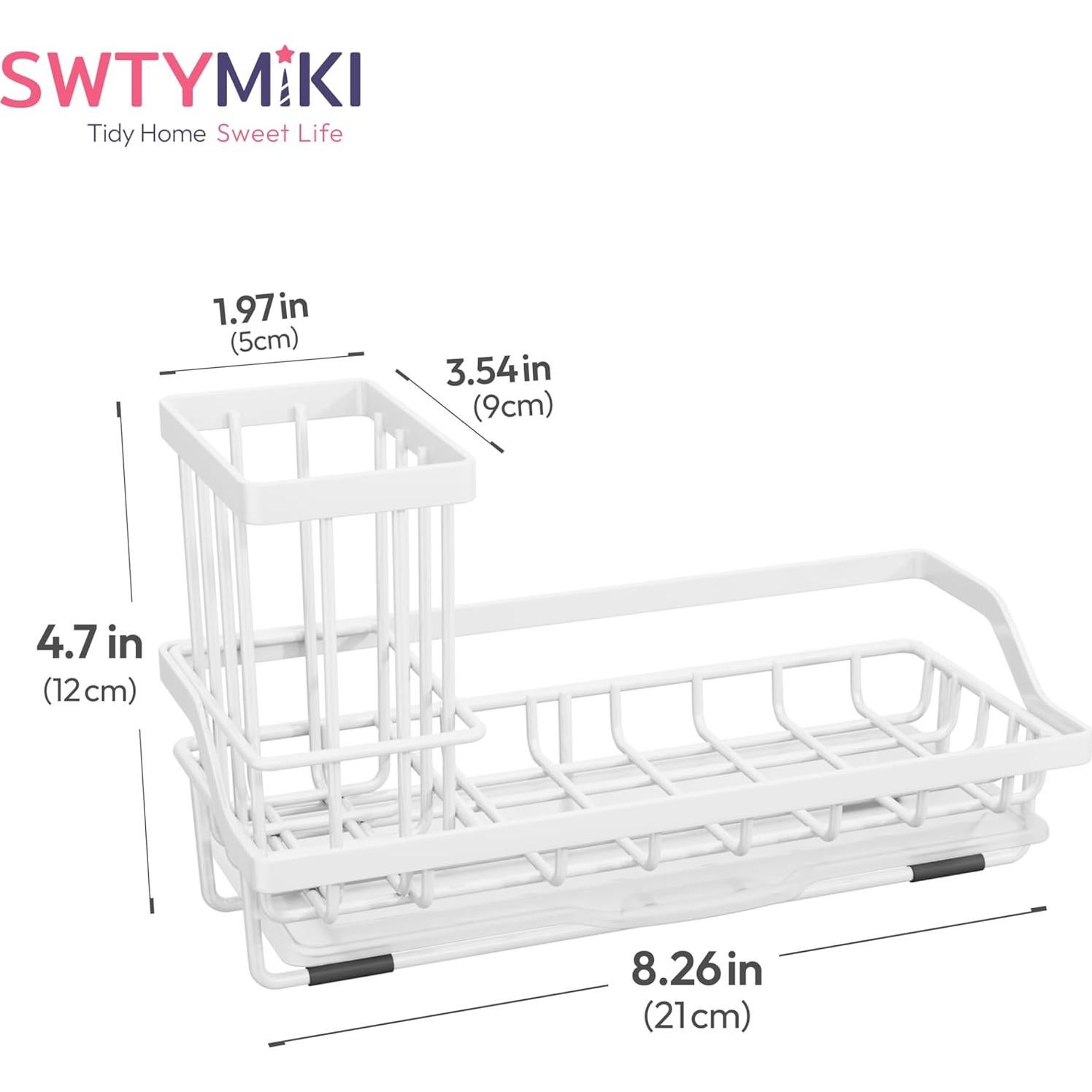 Soporte para Esponjas de Fregadero SWTYMIKI Acero Inoxidable Blanco