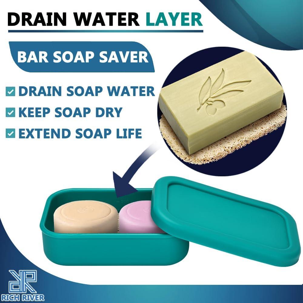 Porta Jabón de Viaje YCROJBK Verde Silicona a Prueba de Fugas