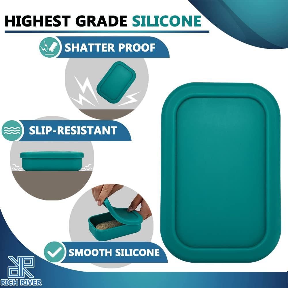 Porta Jabón de Viaje YCROJBK Verde Silicona a Prueba de Fugas