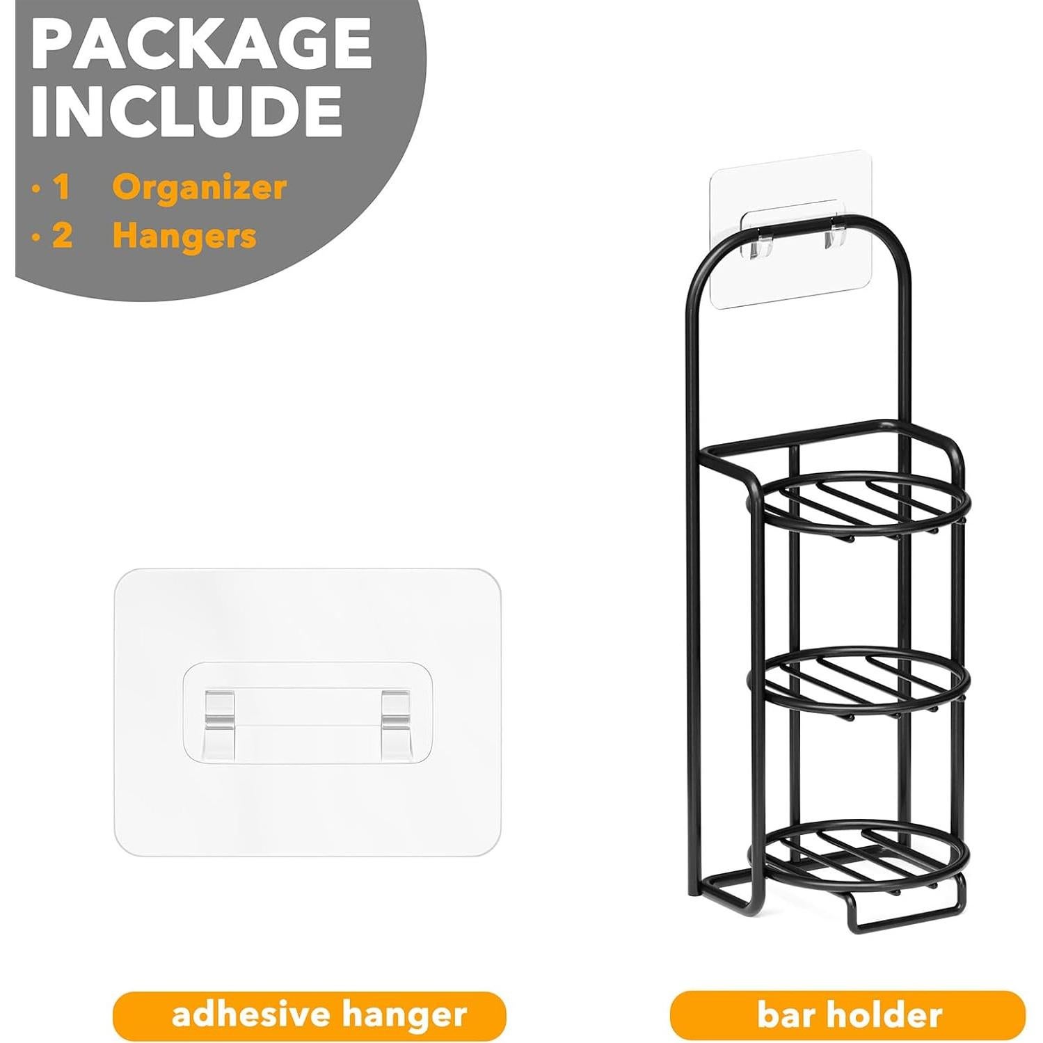 Soporte de Jabón SpaceAid 3 Niveles Acero Inoxidable Negro