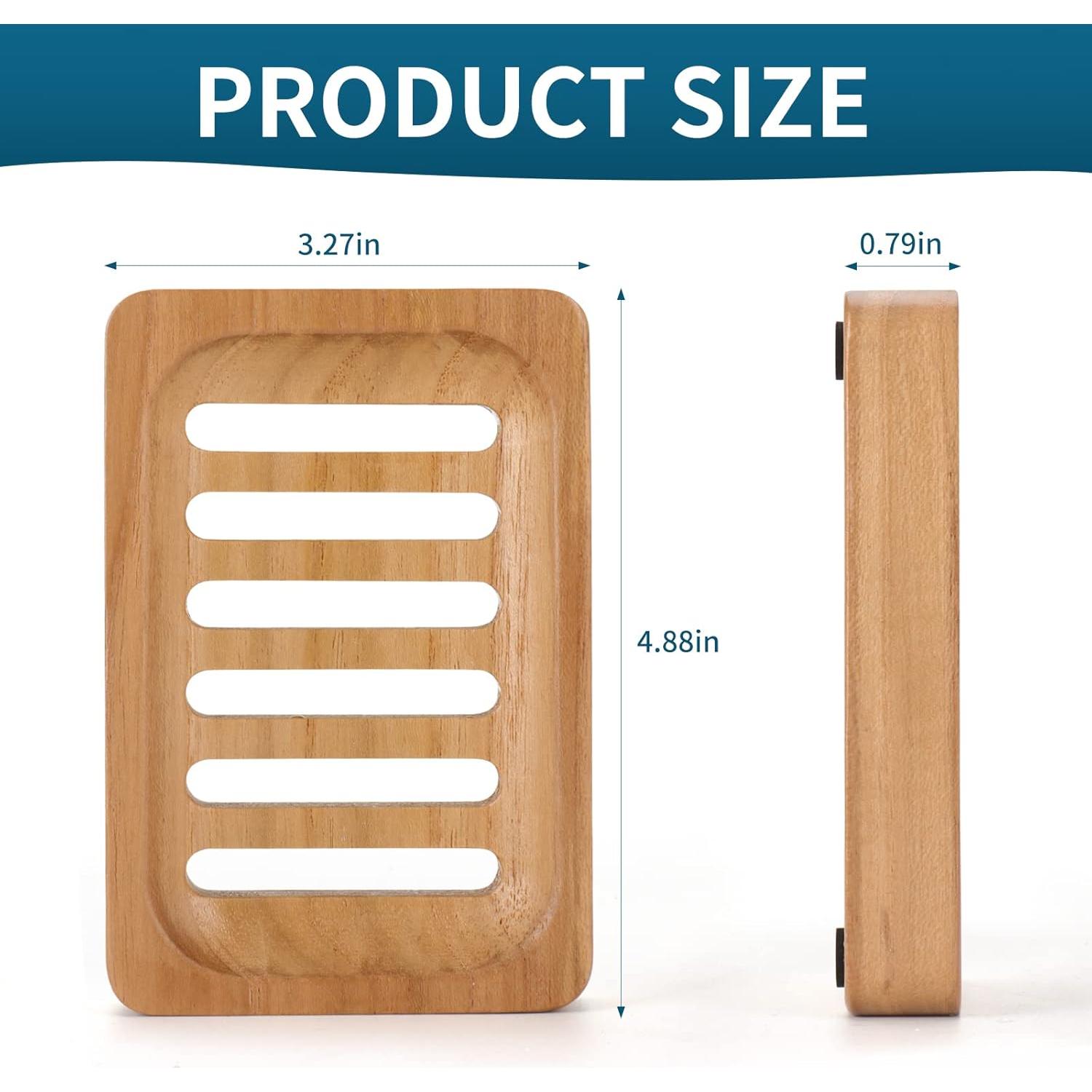 Plato de Jabón de Madera de Teca DEBETOOL - 2 Piezas 12.39x8.29cm