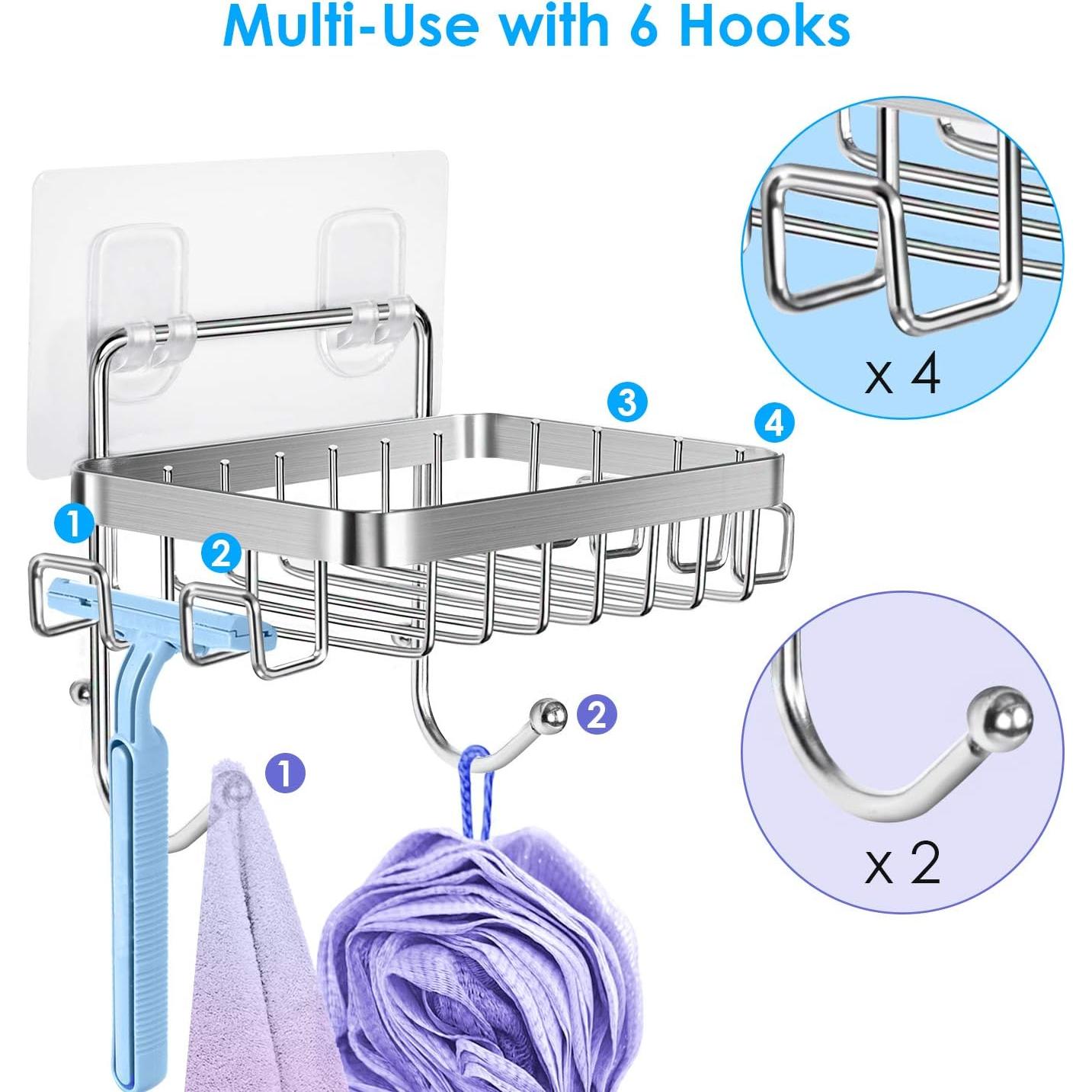 Soporte para Jabón ODesign Acero Inoxidable 6 Ganchos Plata