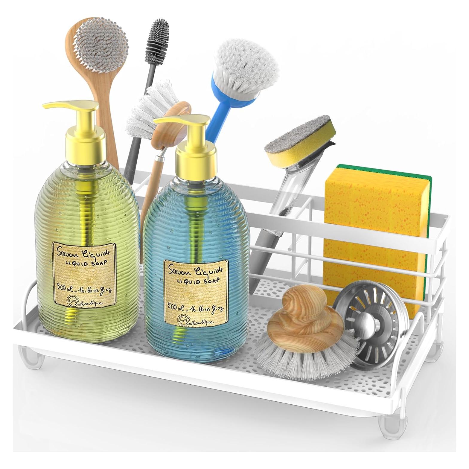 Organizador de Fregadero Cisily Blanco, Soporte para Esponjas