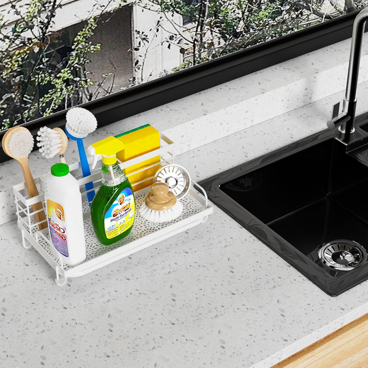 Organizador de Fregadero Cisily Blanco, Soporte para Esponjas