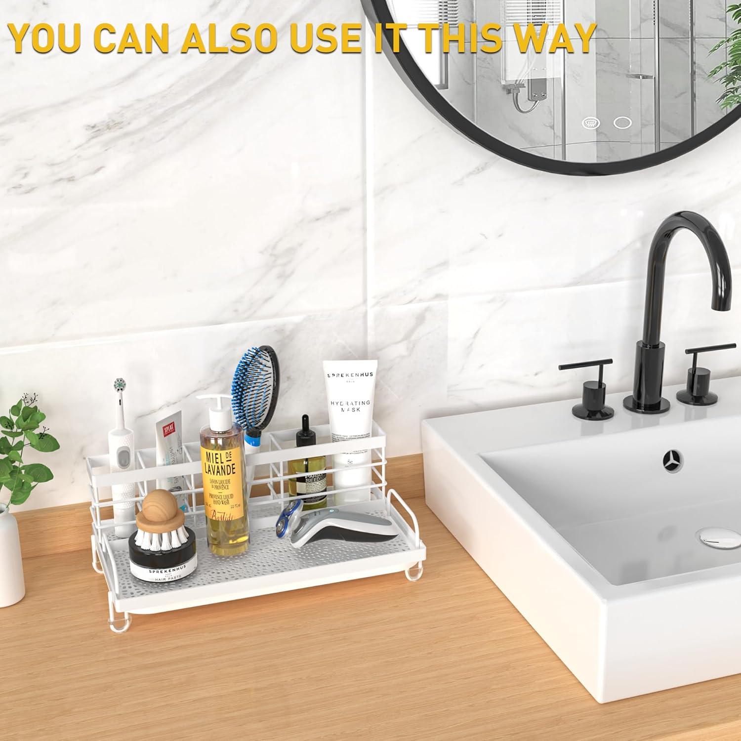 Organizador de Fregadero Cisily Blanco, Soporte para Esponjas