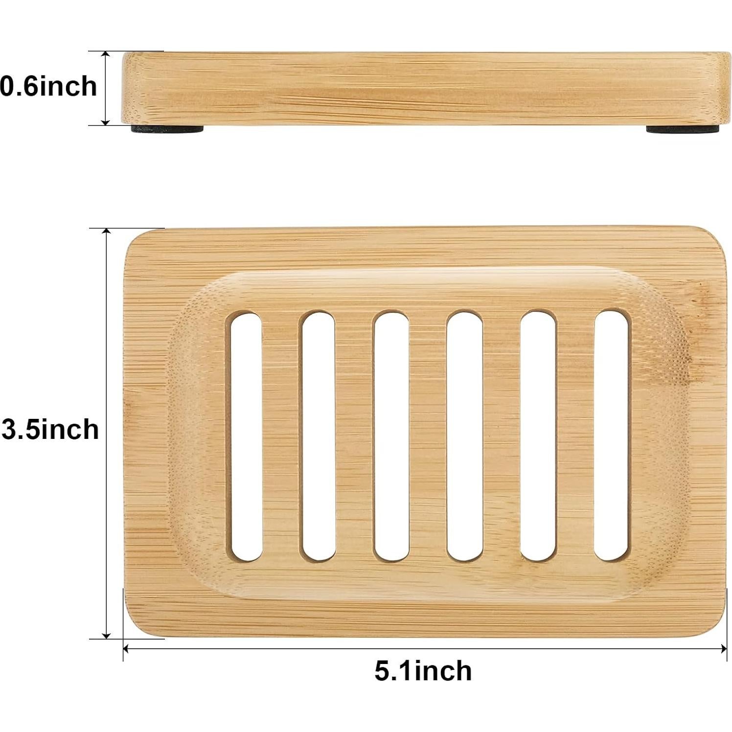 Plato de Jabón de Madera de Bambú Anwenk - 2 Piezas