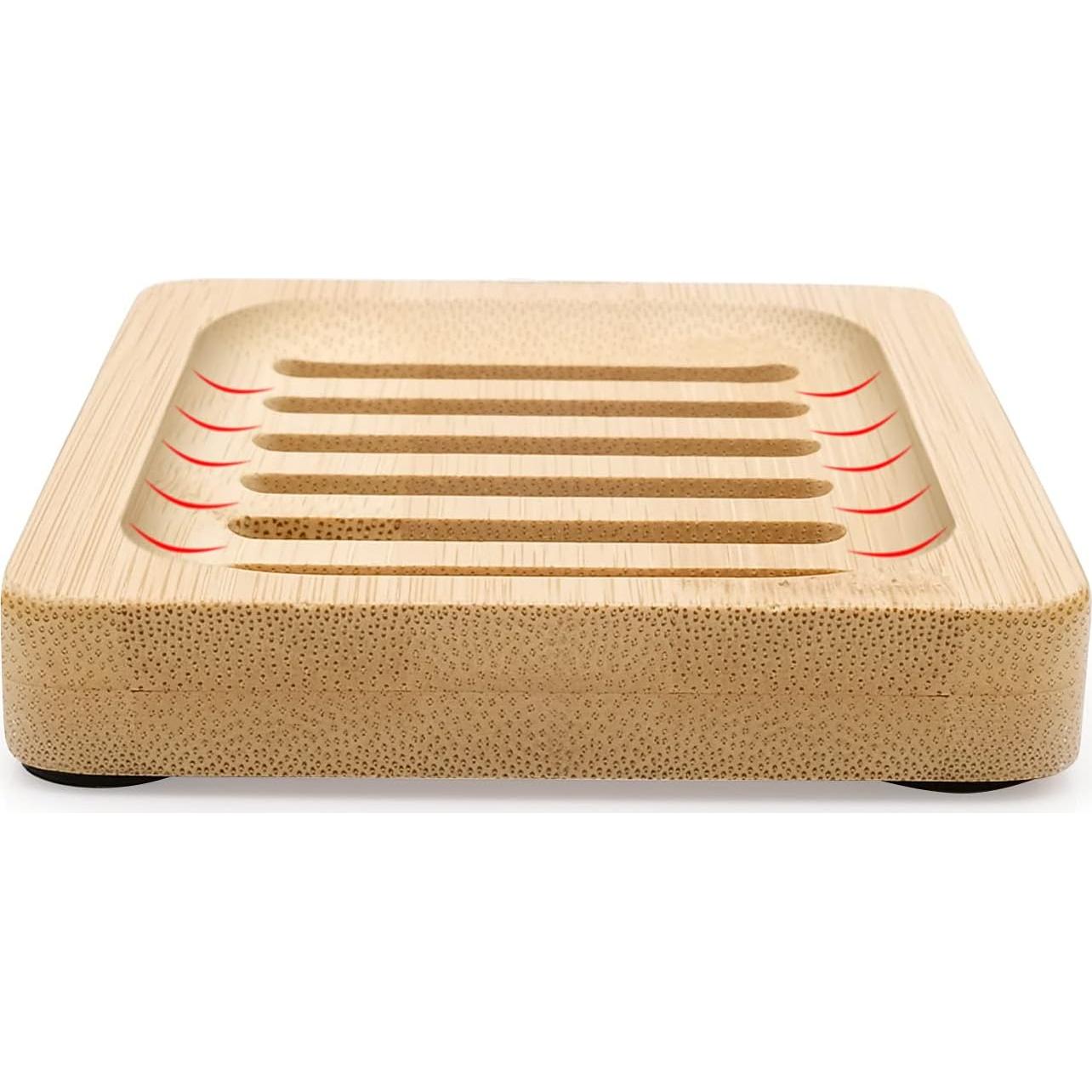 Plato de Jabón de Madera de Bambú Anwenk - 2 Piezas