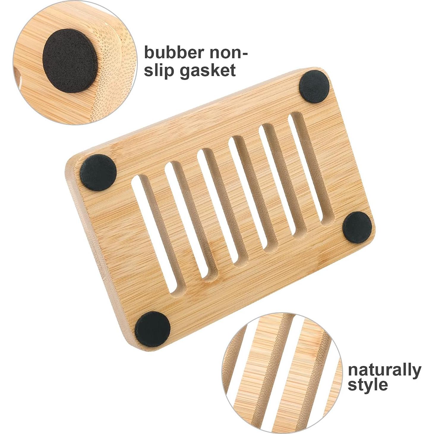 Plato de Jabón de Madera de Bambú Anwenk - 2 Piezas