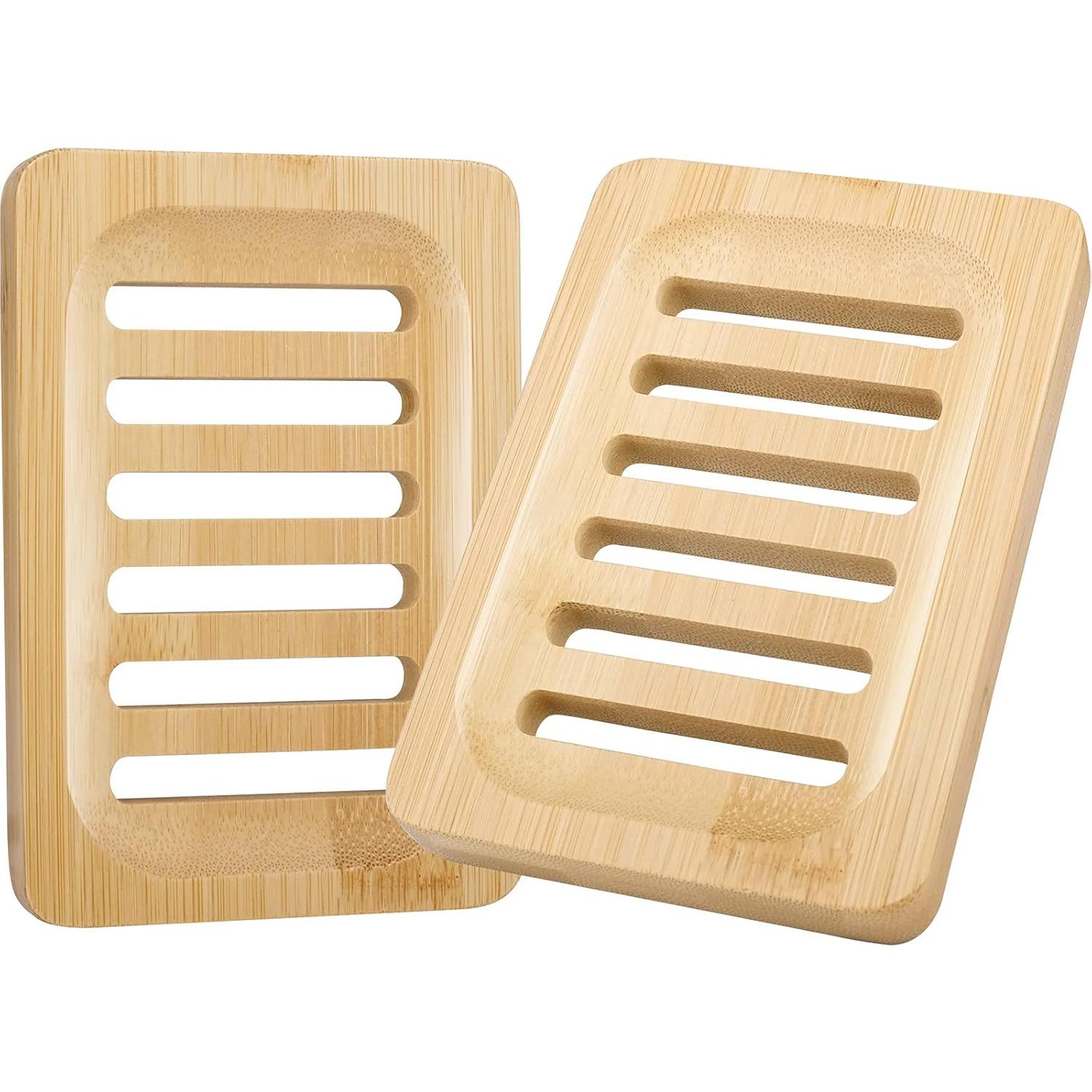 Plato de Jabón de Madera de Bambú Anwenk - 2 Piezas