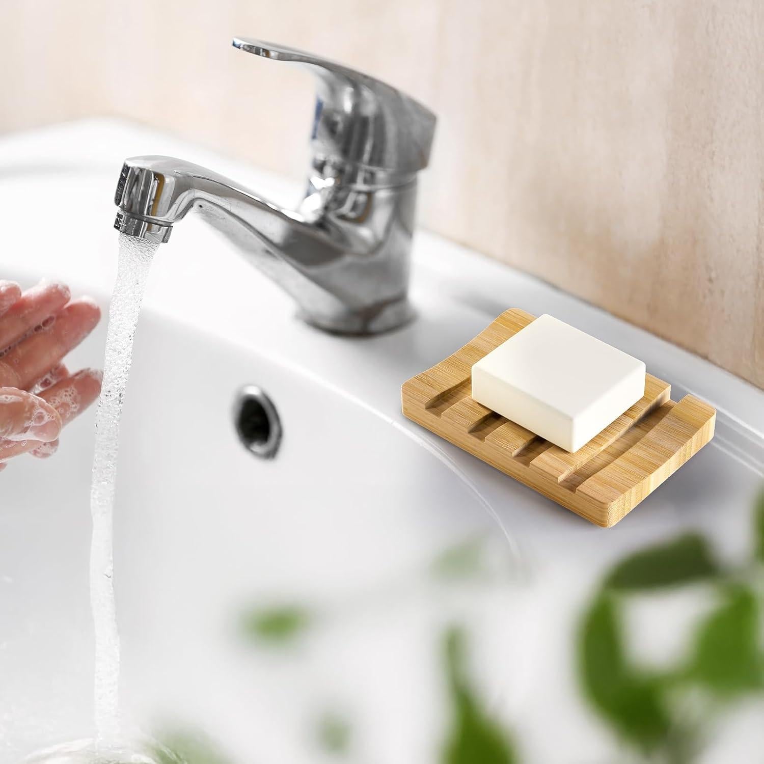 Soporte de Jabón de Bambú AmazerBath - 2 Platos Rectangulares