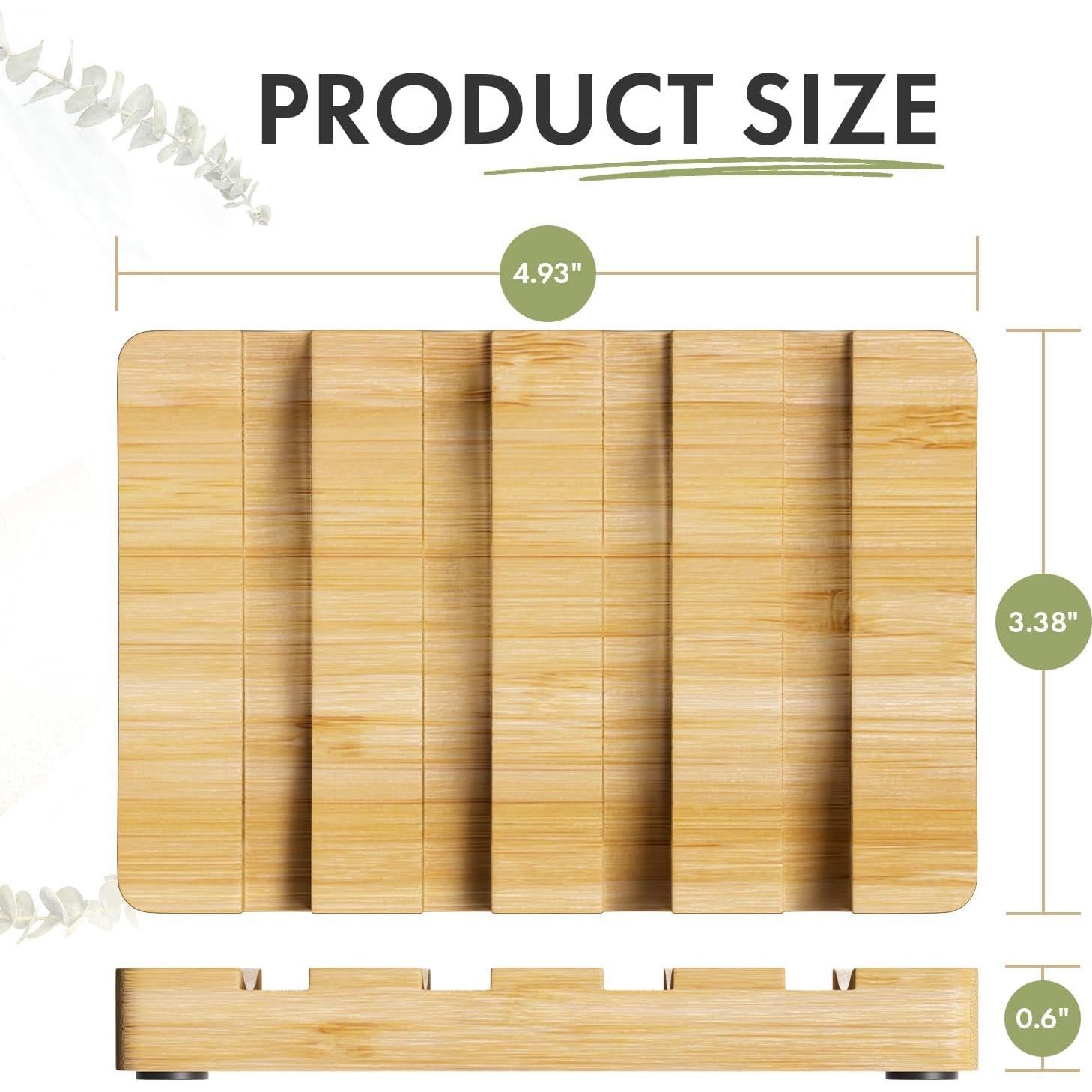 Soporte de Jabón de Bambú AmazerBath - 2 Platos Rectangulares