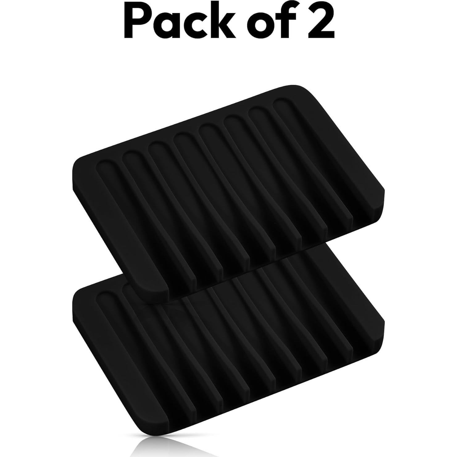 Jabonera Autodrenante de Silicona Jomeech Negra 11.43x7.87cm