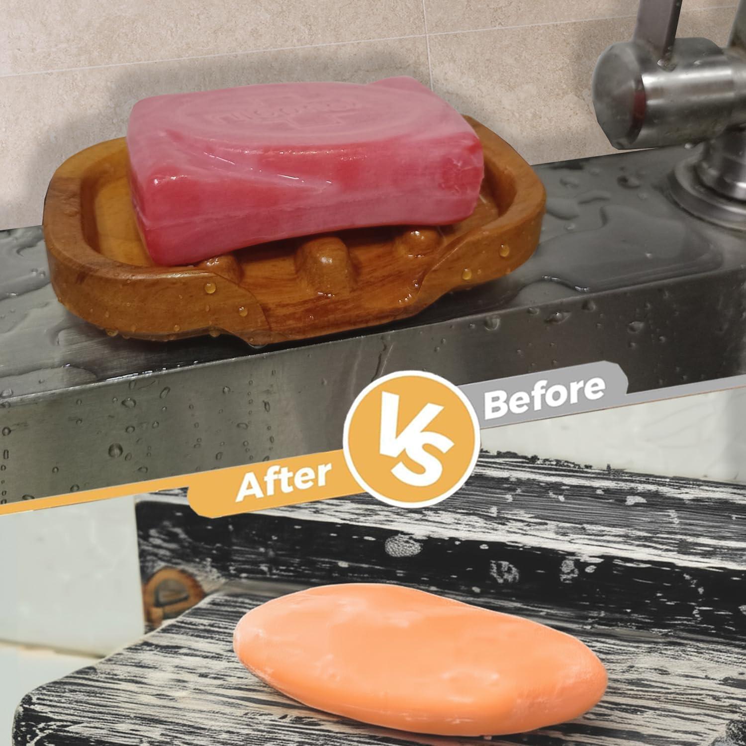 Jabonera de Madera NAZAKOOL - Soporte Antiadherente 12.7x7.6cm