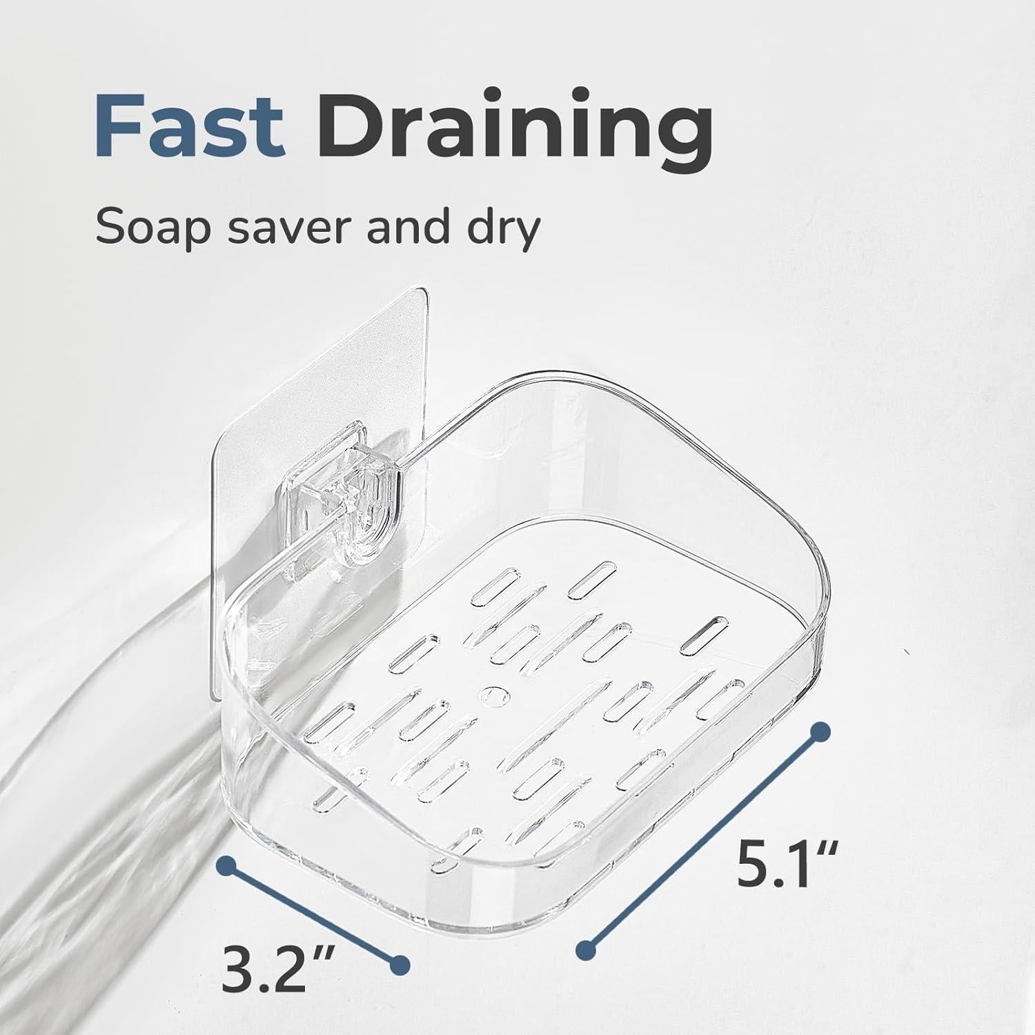 Soporte para Jabón Adhesivo DEEIF 2 Niveles Transparente