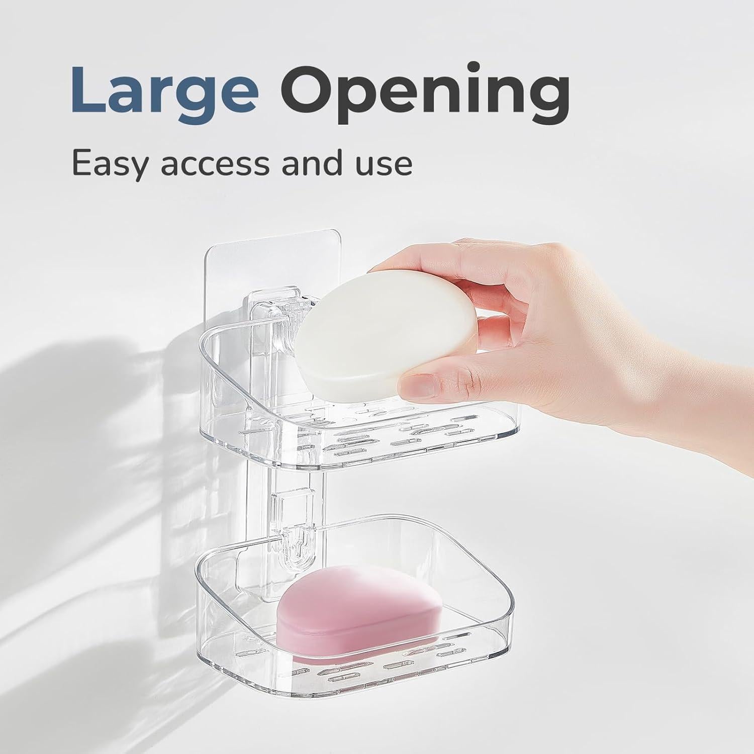 Soporte para Jabón Adhesivo DEEIF 2 Niveles Transparente