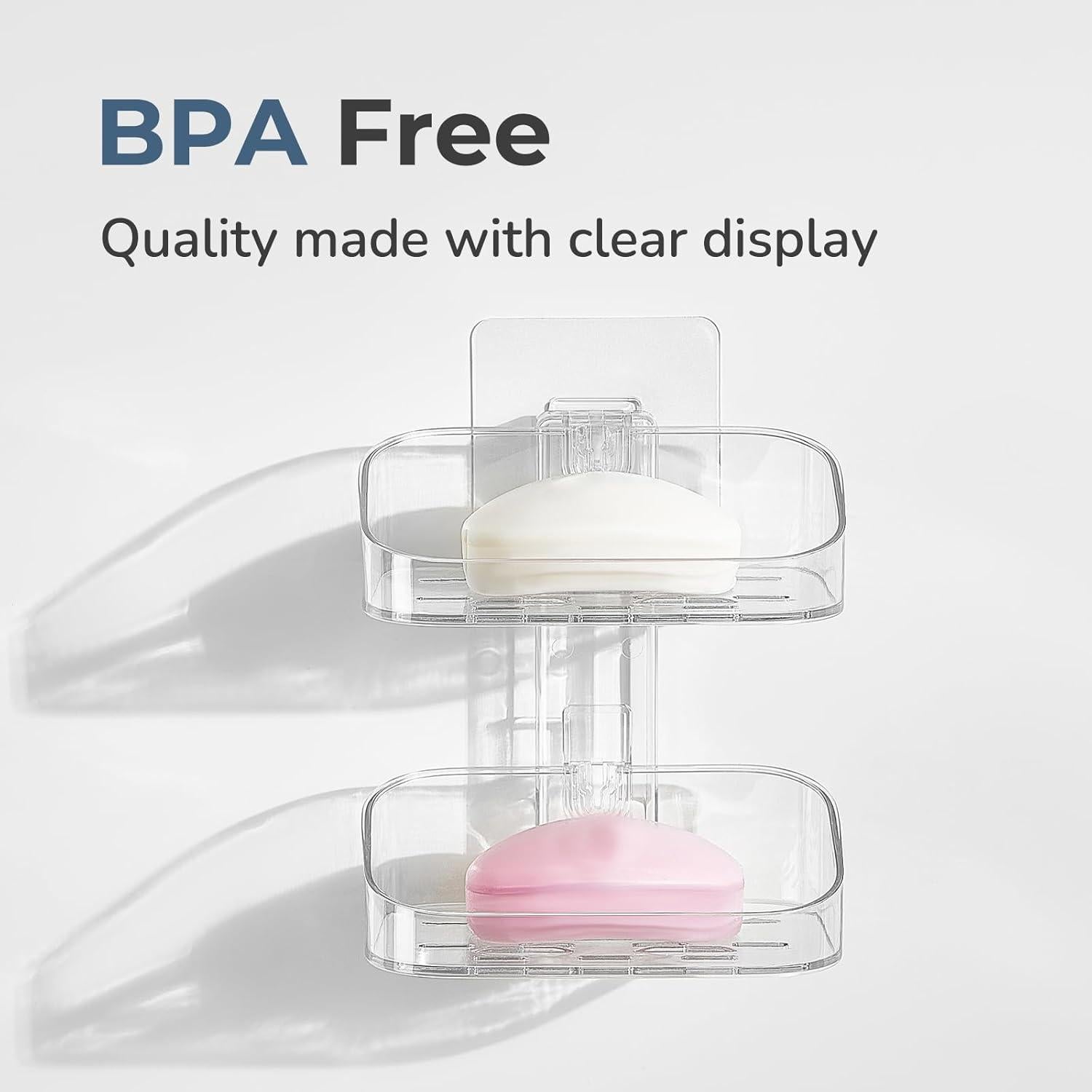 Soporte para Jabón Adhesivo DEEIF 2 Niveles Transparente