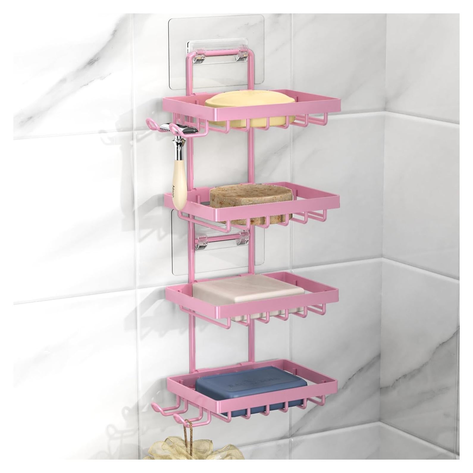 Soporte de Jabón Moforoco Rosa 4 Niveles Acero Inoxidable