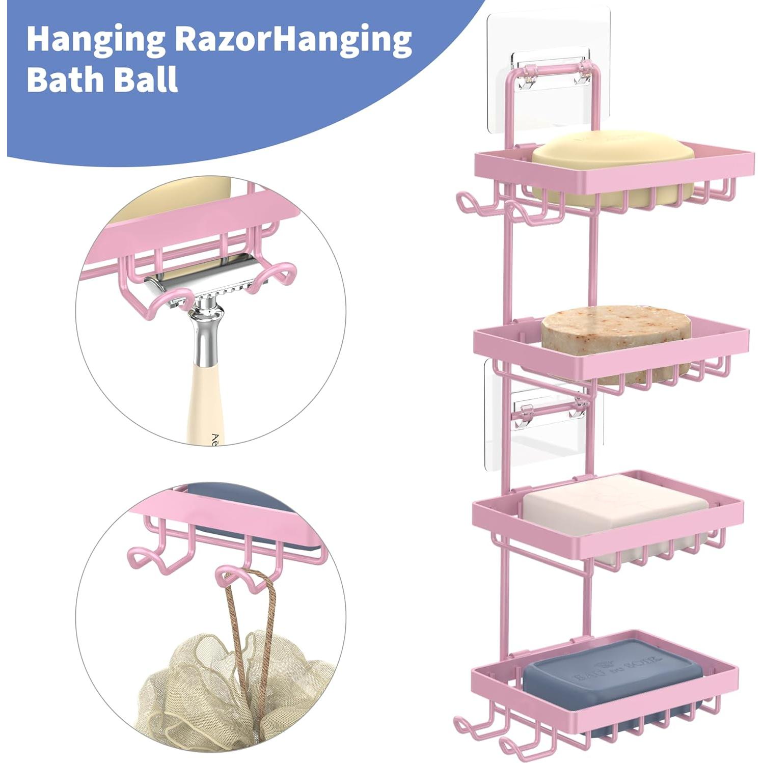 Soporte de Jabón Moforoco Rosa 4 Niveles Acero Inoxidable