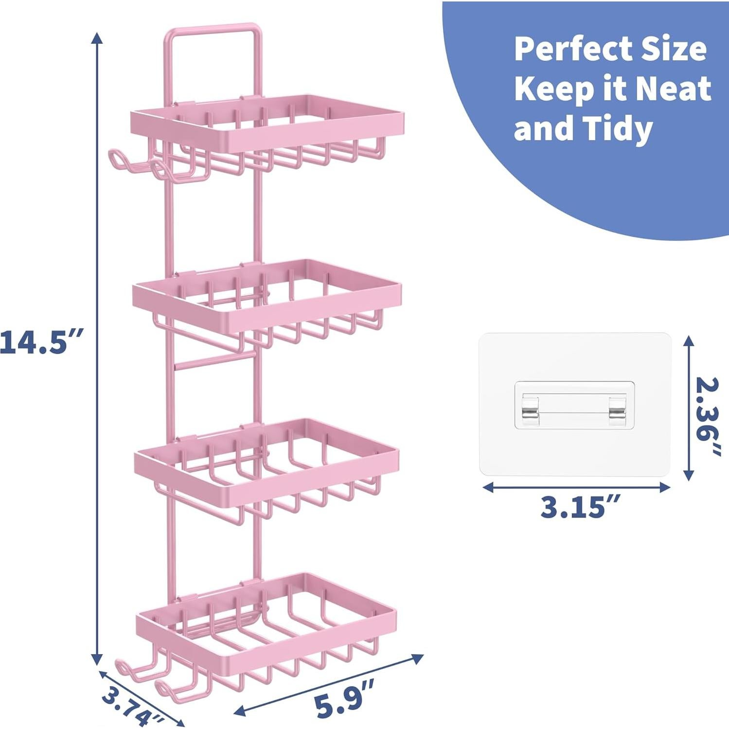 Soporte de Jabón Moforoco Rosa 4 Niveles Acero Inoxidable