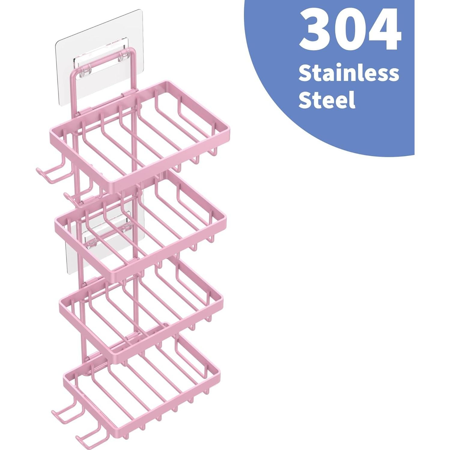 Soporte de Jabón Moforoco Rosa 4 Niveles Acero Inoxidable