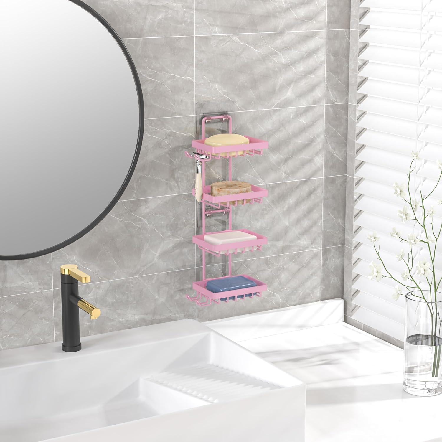 Soporte de Jabón Moforoco Rosa 4 Niveles Acero Inoxidable