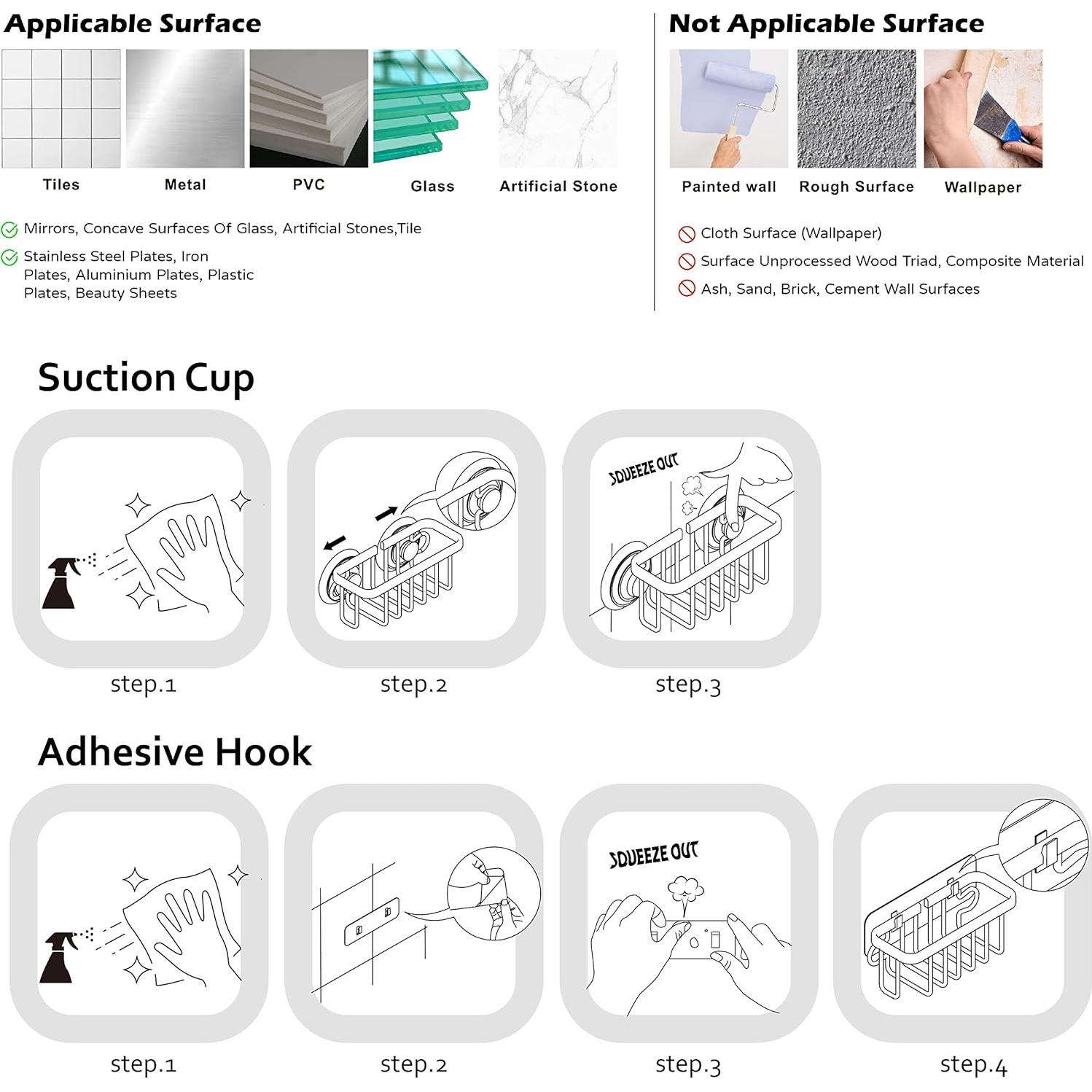 Caddy para Fregadero SunnyPoint de Aluminio Negro 15.24x6.35x6.99cm