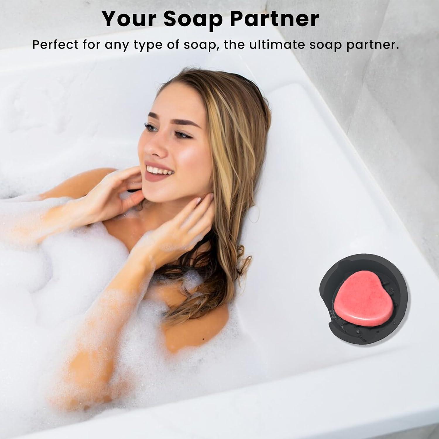 Soporte de Esponja JIEFANYU Cara Sonriente para Fregadero Negro