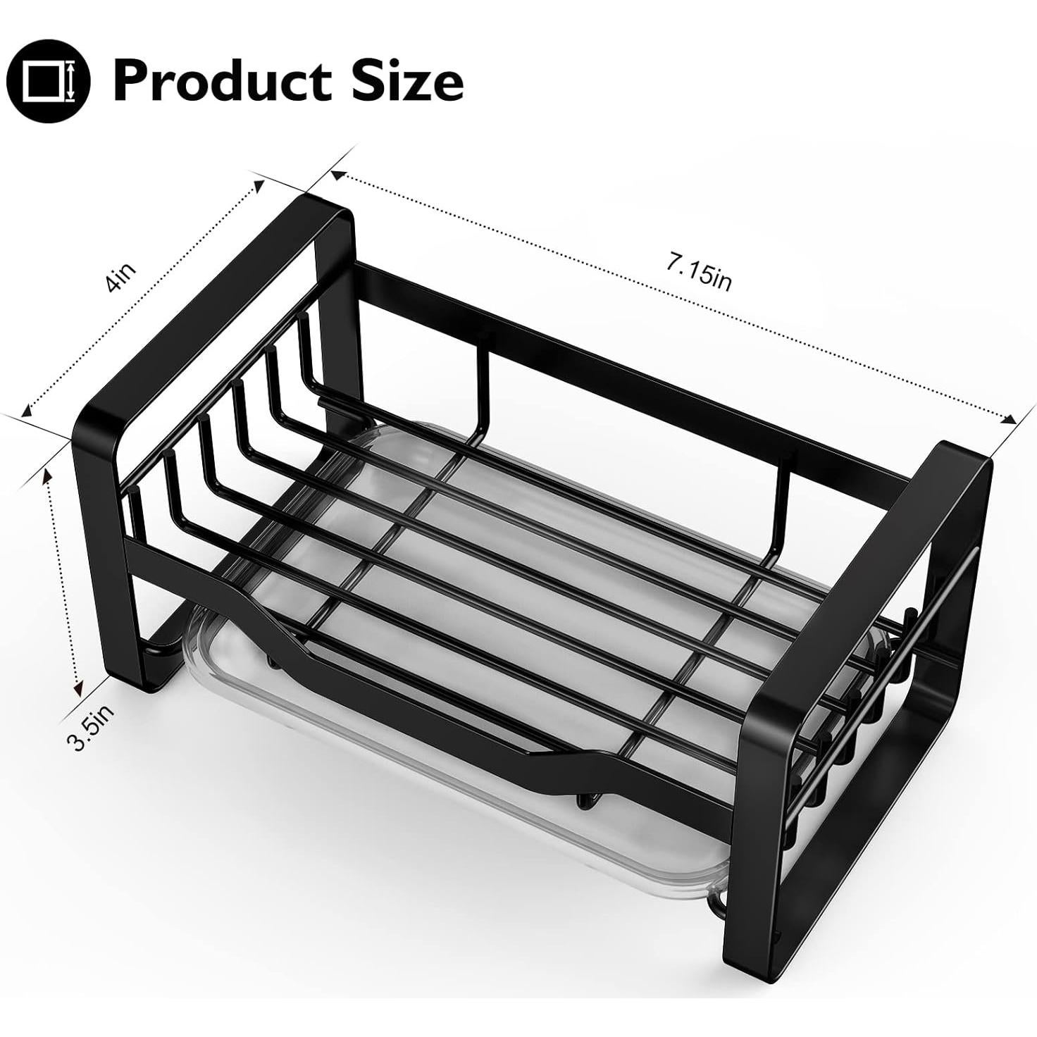 Soporte para Esponjas de Fregadero Kontoyo Acero Inoxidable Negro