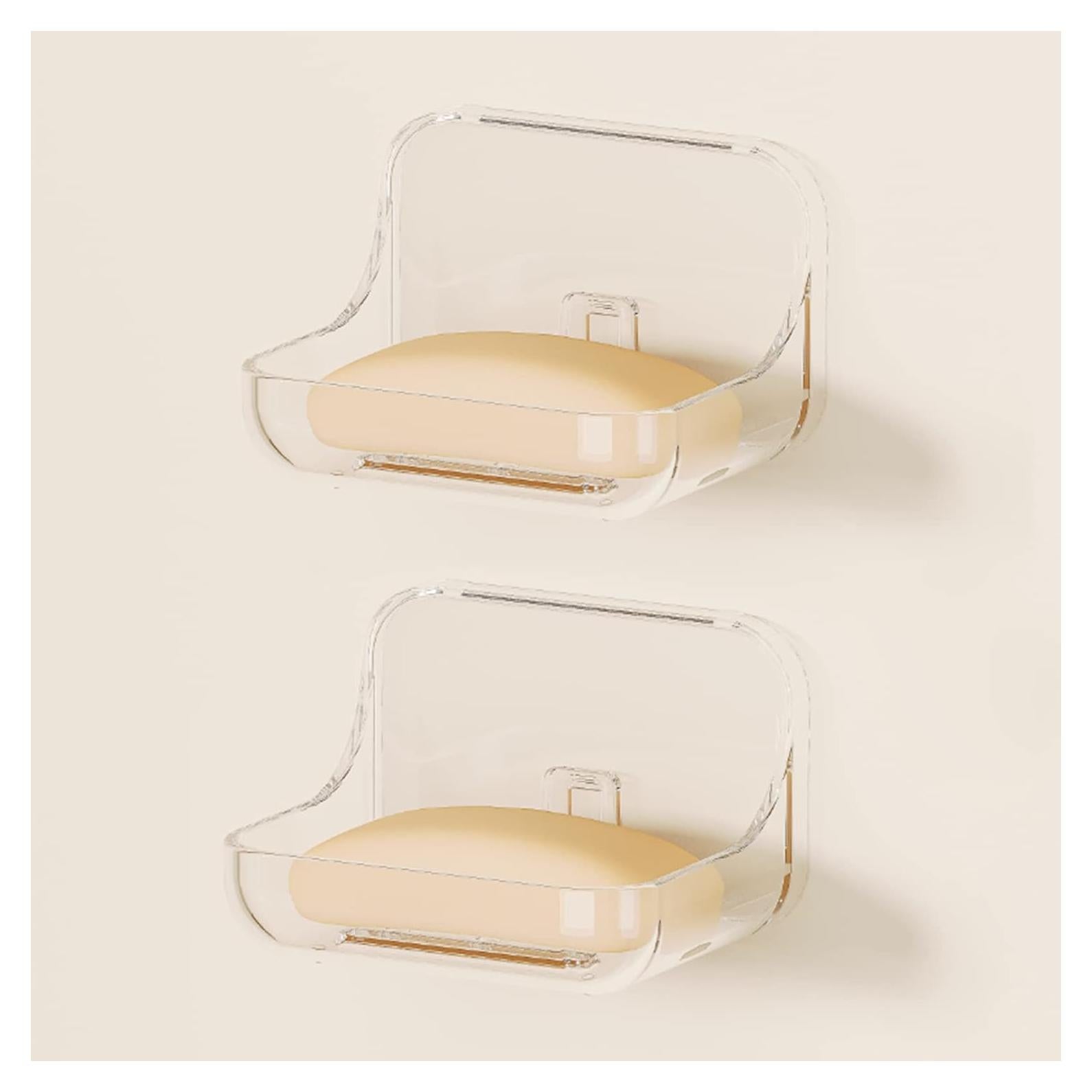 Soporte para Jabón Adhesivo Ettori 2 Pack Transparente