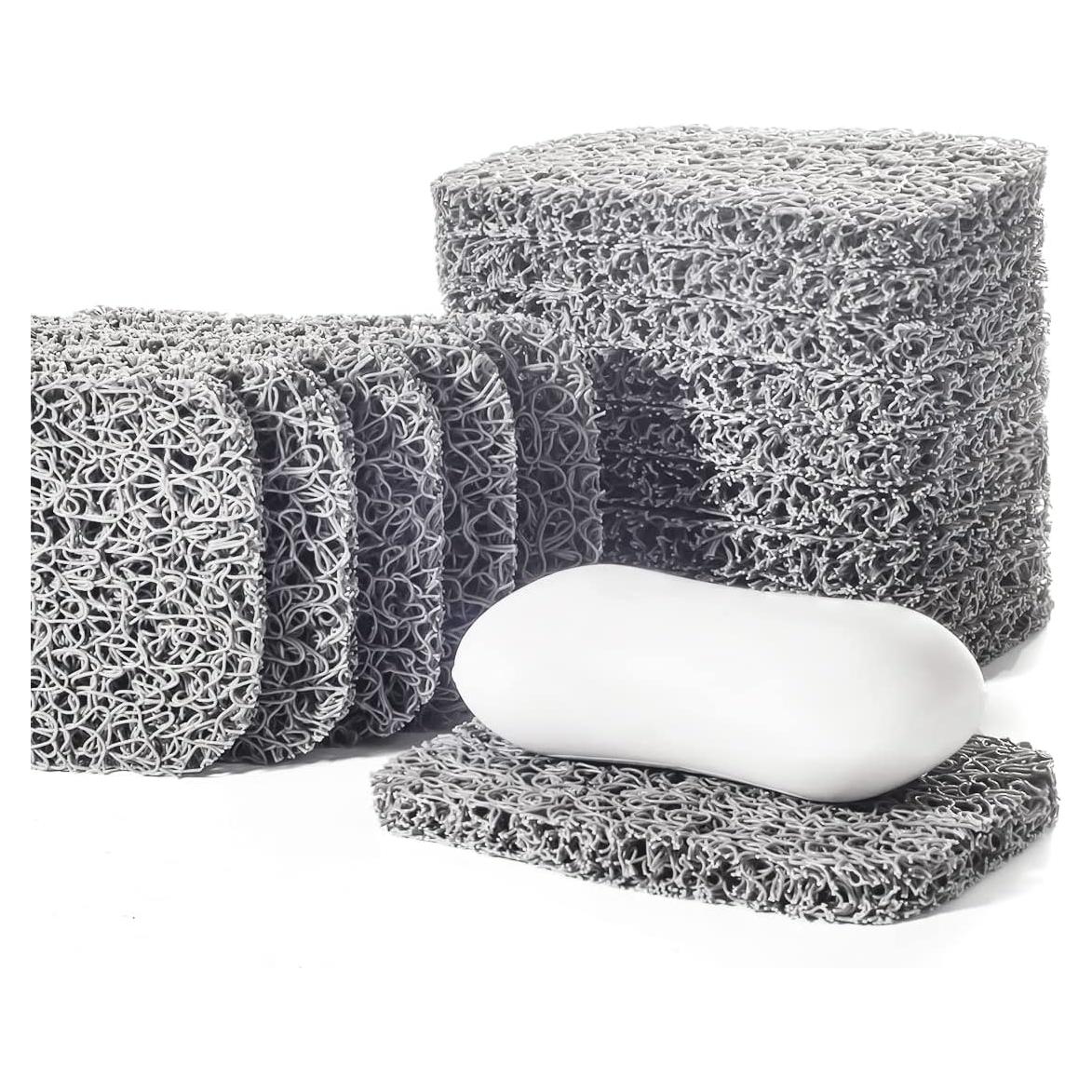 Juego de 12 Almohadillas para Jabón Ru S Antideslizantes Gris