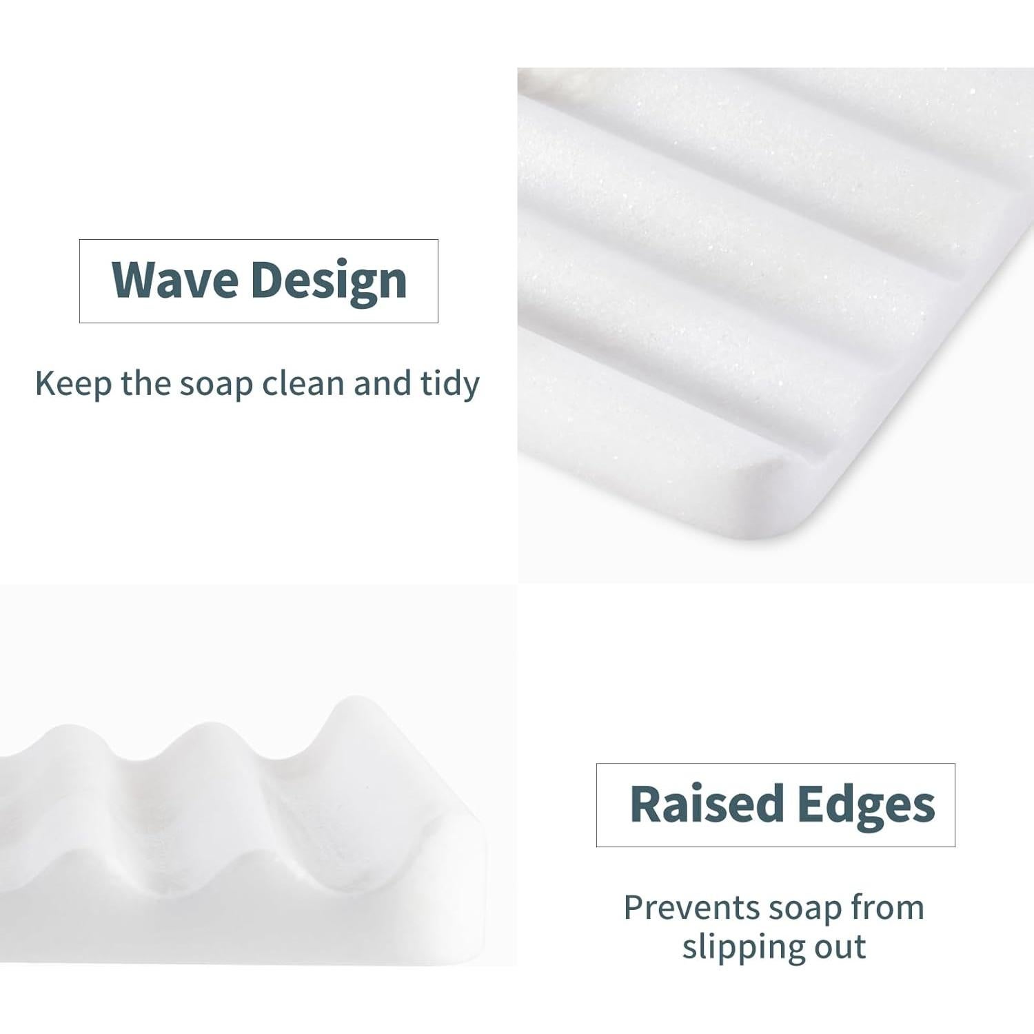 Jabonera de Mármol Karibiber Namib Bianco 12.7x12.7 cm