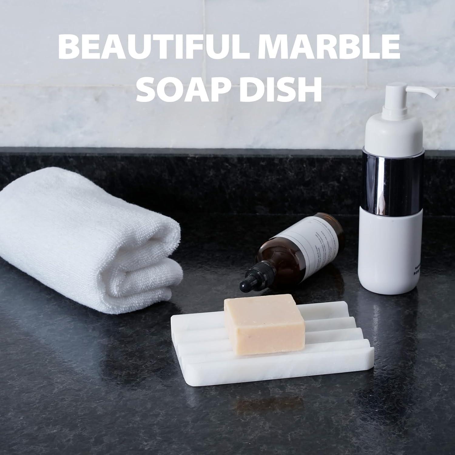 Jabonera de Mármol Karibiber Namib Bianco 12.7x12.7 cm