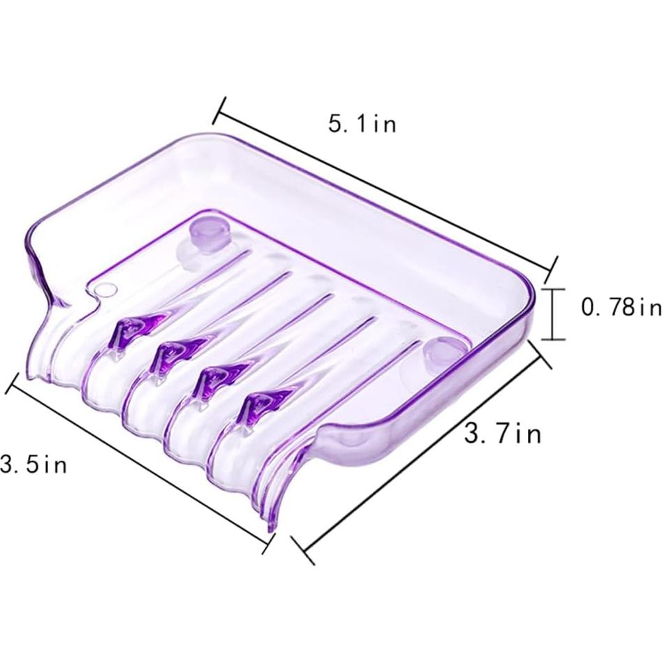 Plato de Jabón Rectangular WELANGBN Morado 13x9.5cm con Ventosas