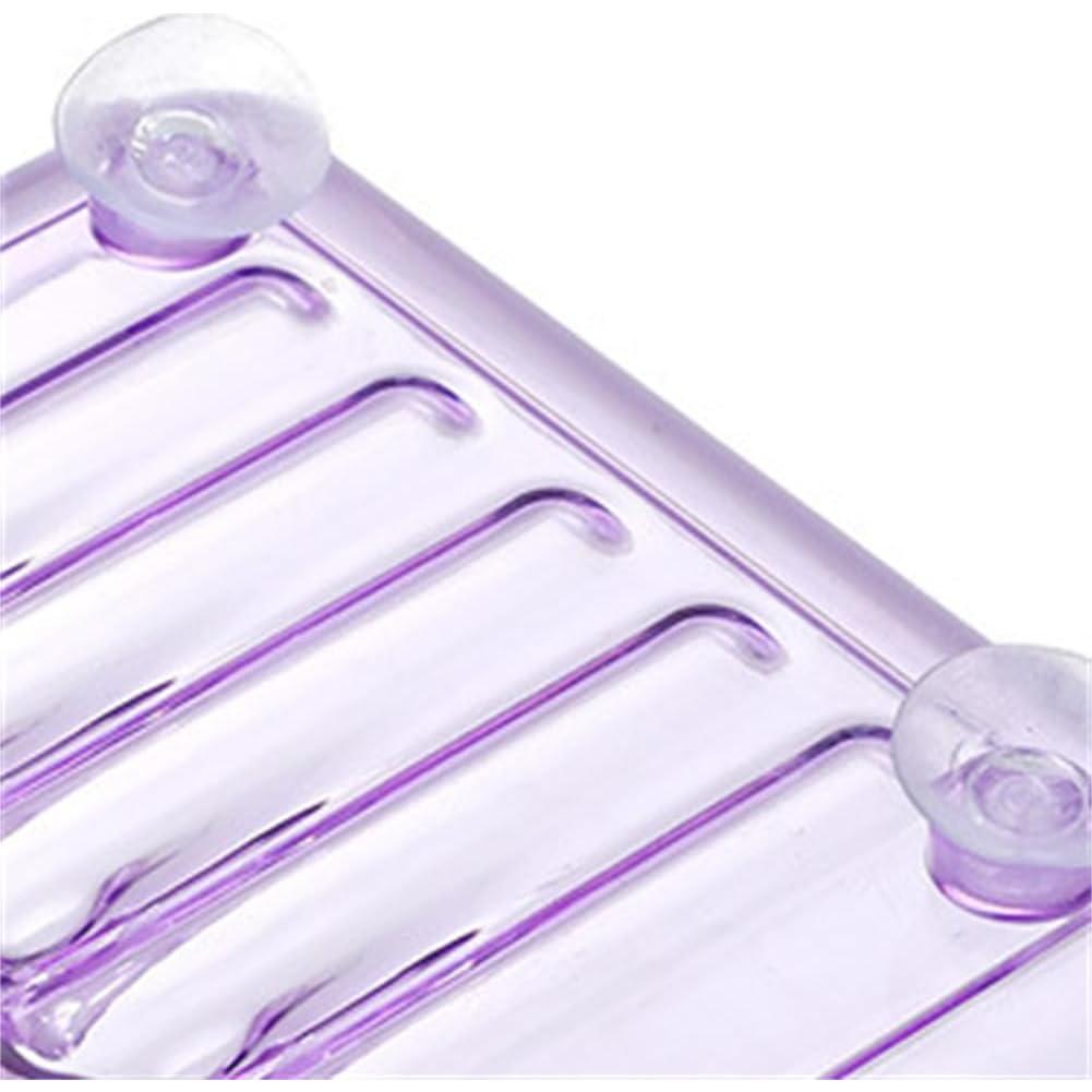 Plato de Jabón Rectangular WELANGBN Morado 13x9.5cm con Ventosas