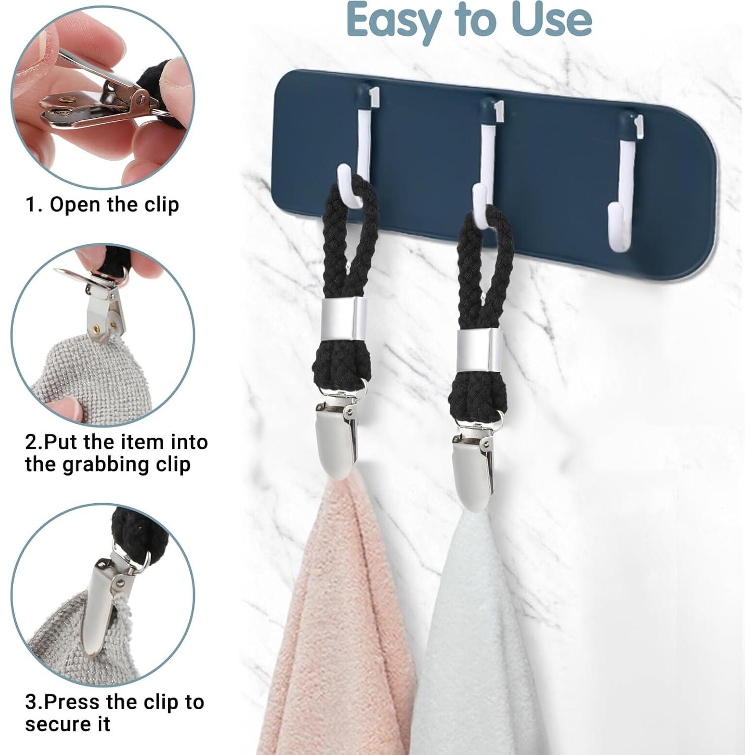 Juego de 4 Clips para Toallas de Cocina Nogeqi - Soporte Pared