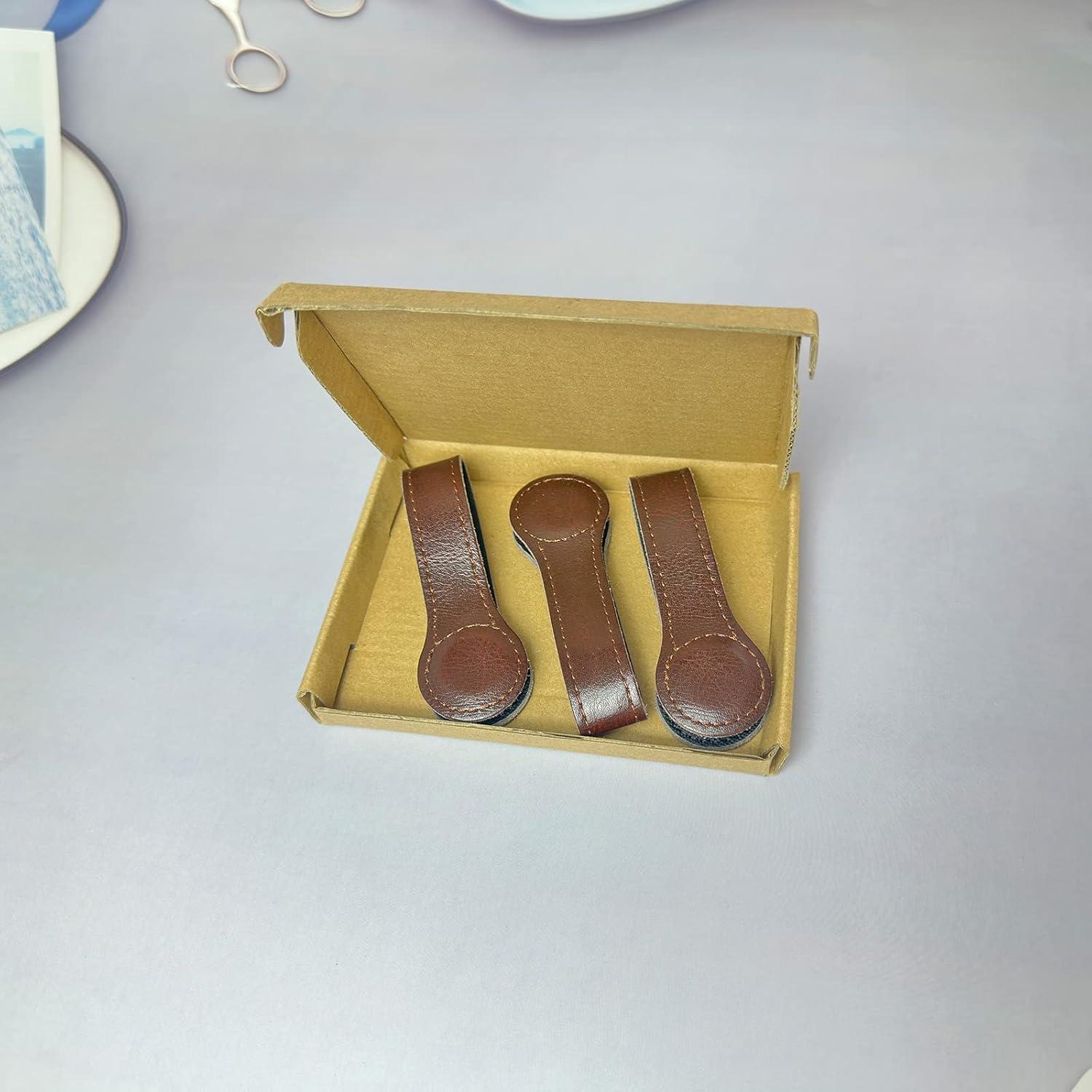 Clips de Toalla Magnéticos Prriudy de Cuero Genuino - 3 Piezas