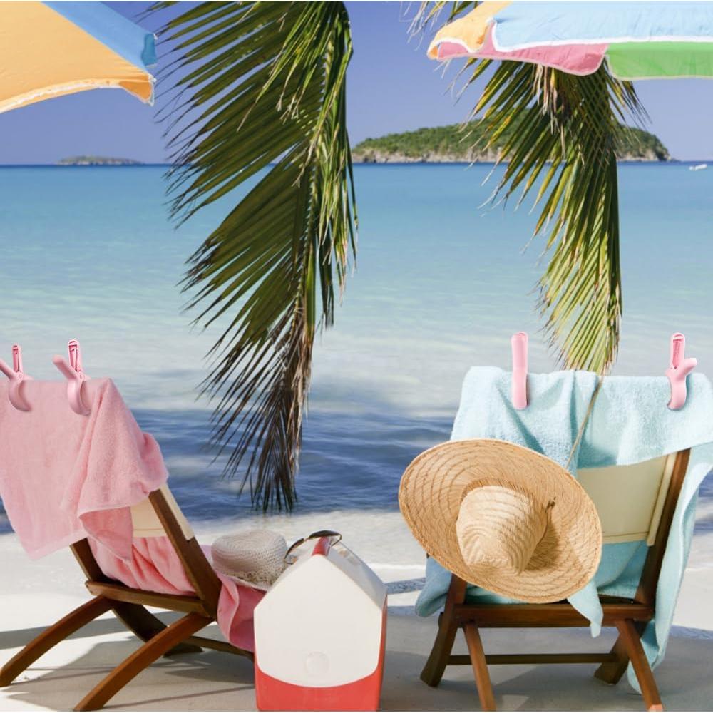 Clips para Sillas de Playa PAMISO Rosa Brillante 4 Pcs