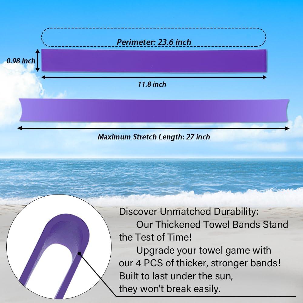 Bandas para Toallas UHUZZ 4 PCS Silicona 30 cm Playa Cruceros