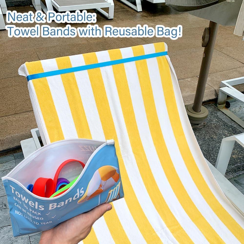 Bandas para Toallas UHUZZ 4 PCS Silicona 30 cm Playa Cruceros