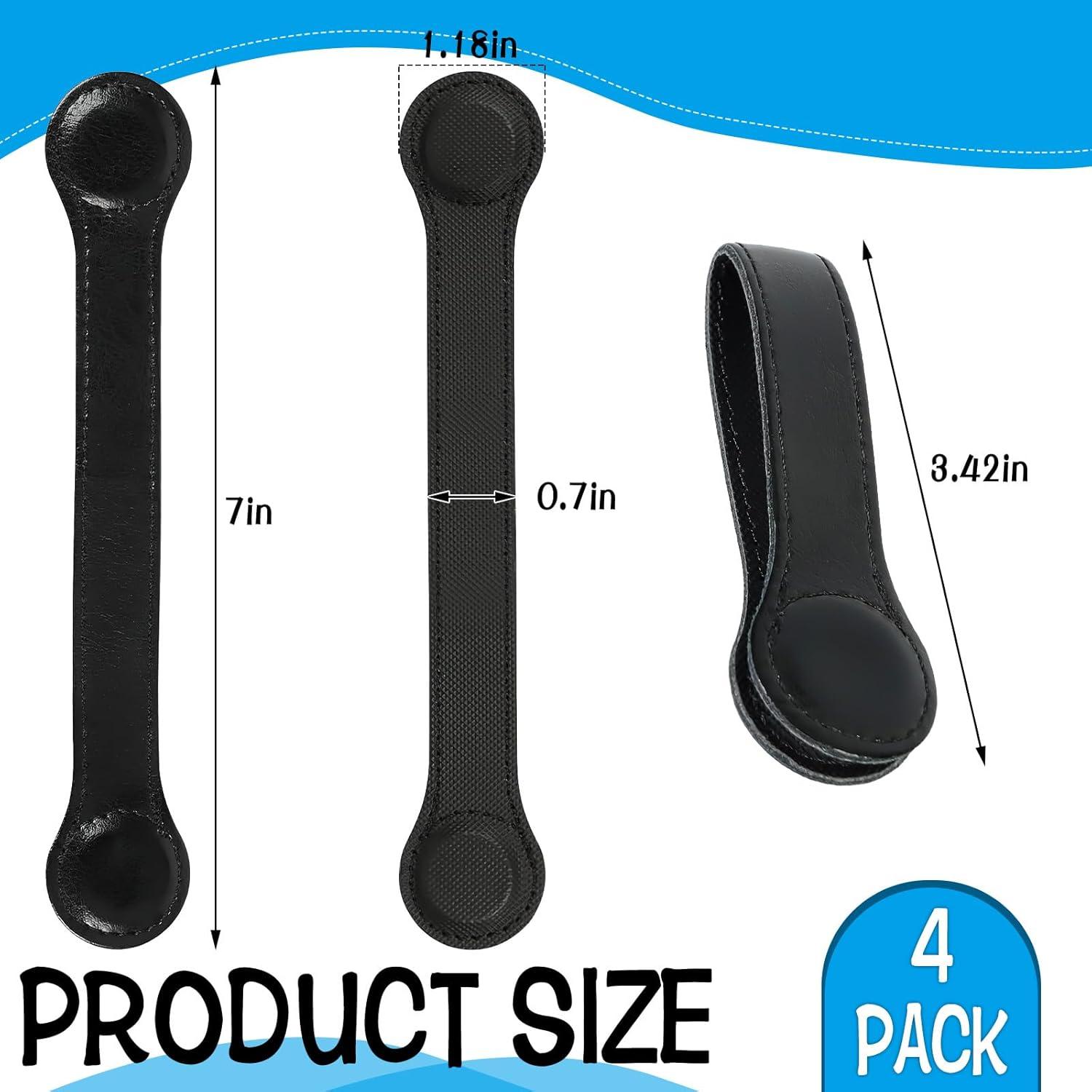 Clips de Toalla de Cocina CODOHI 4 Pcs Cuero Negro con Imanes