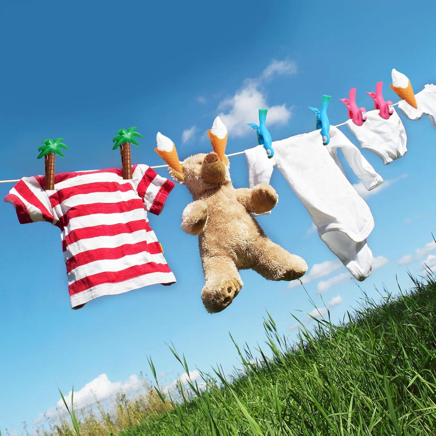 Clips para Toallas de Playa Rozer 16 Pcs Diseño Verano